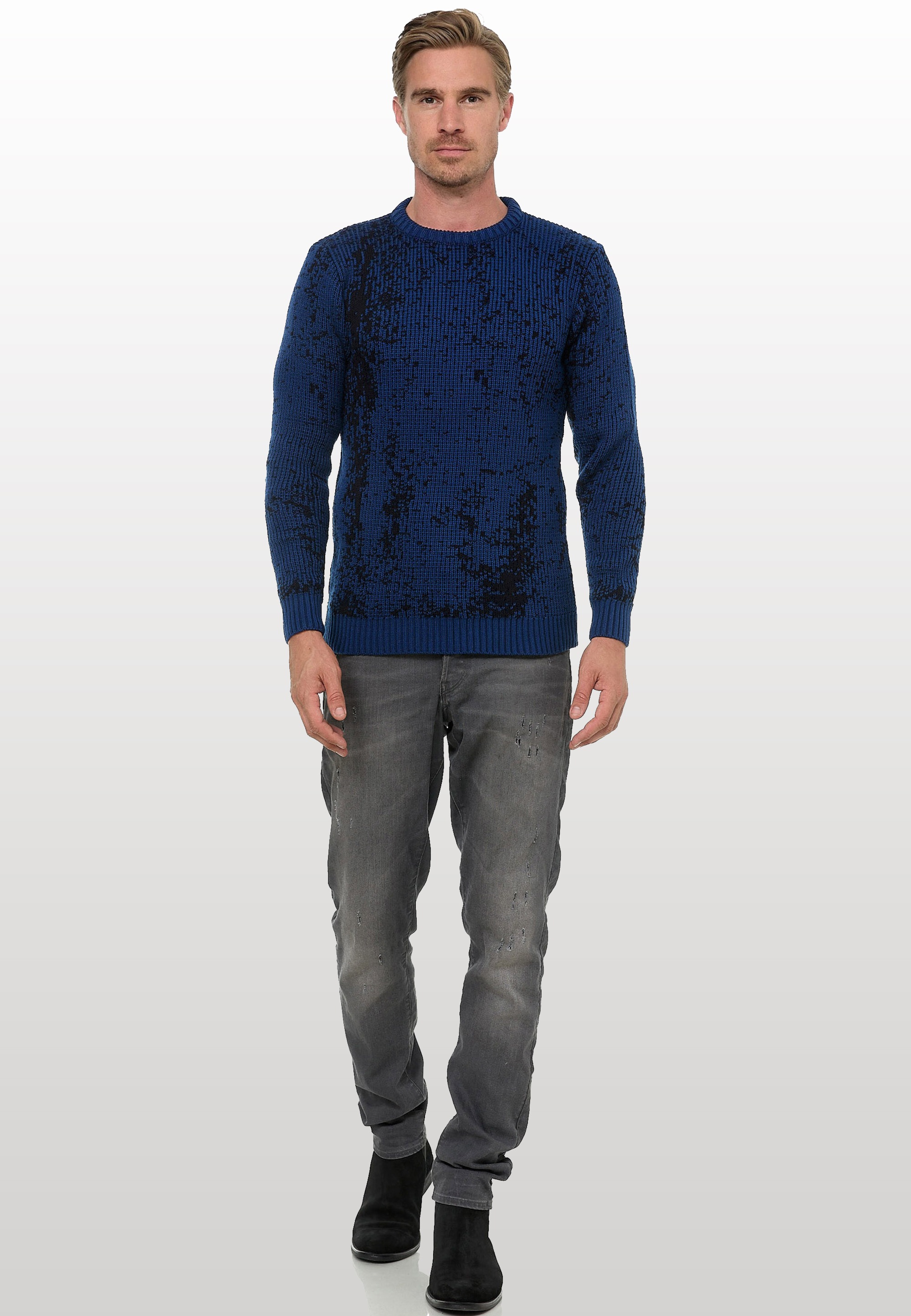 Rusty Neal Strickpullover, im angesagten zweifarbigen Design