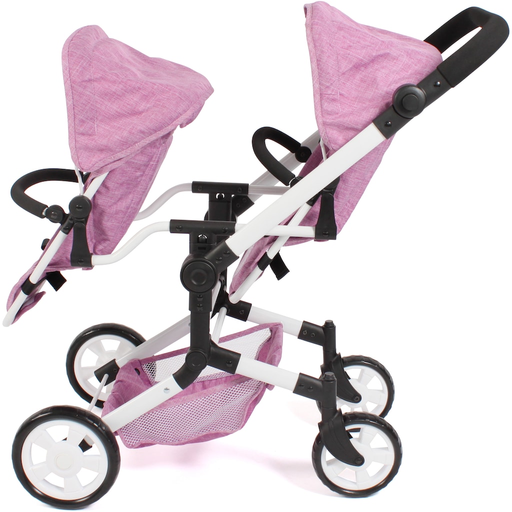 CHIC2000 Puppen-Zwillingsbuggy »Linus Duo, Jeans Pink«