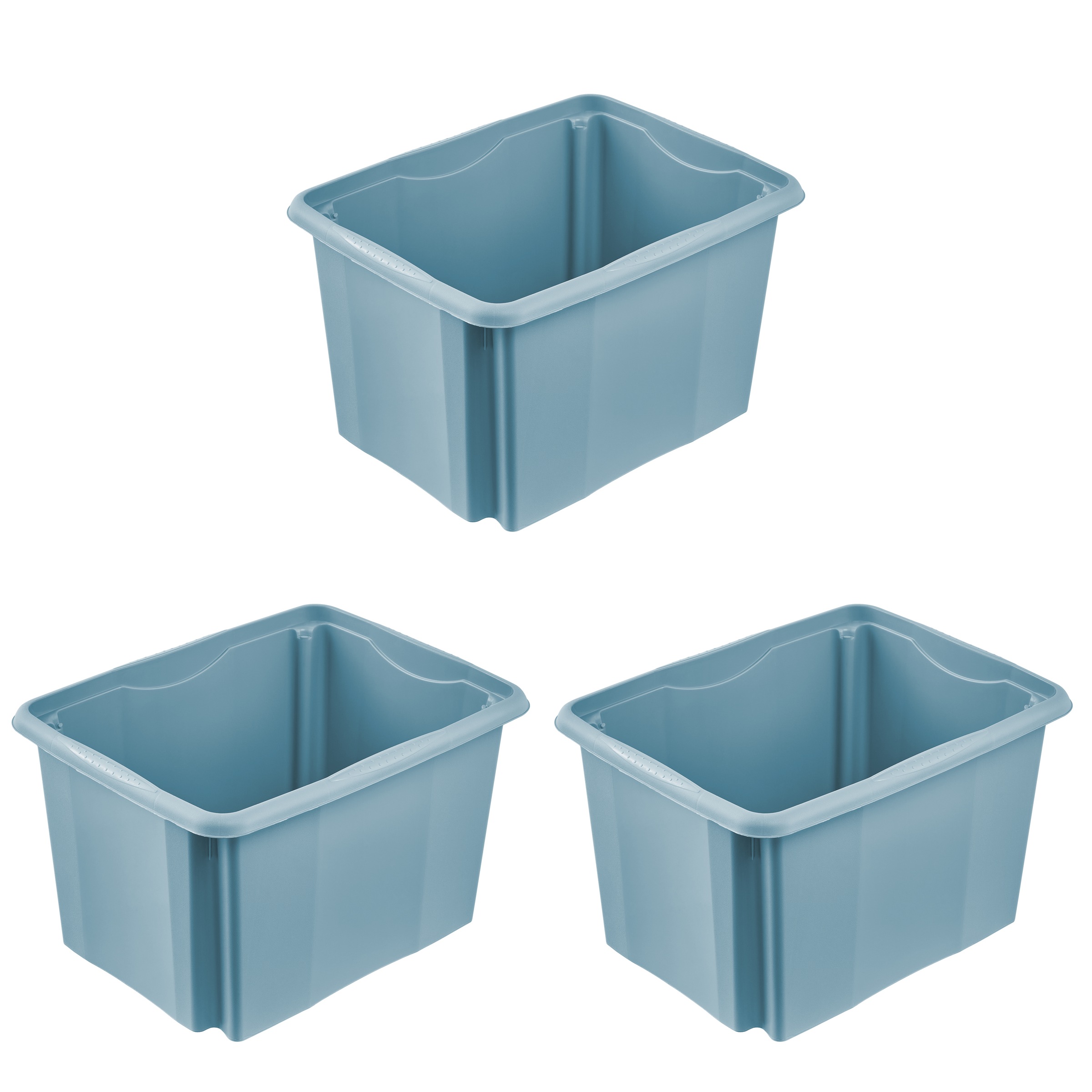 keeeper Aufbewahrungsbox "Emil, 3er Set, 30 L, 44,5 x 34,5 x 27 cm" ineinander und aufeinander stapelbar
