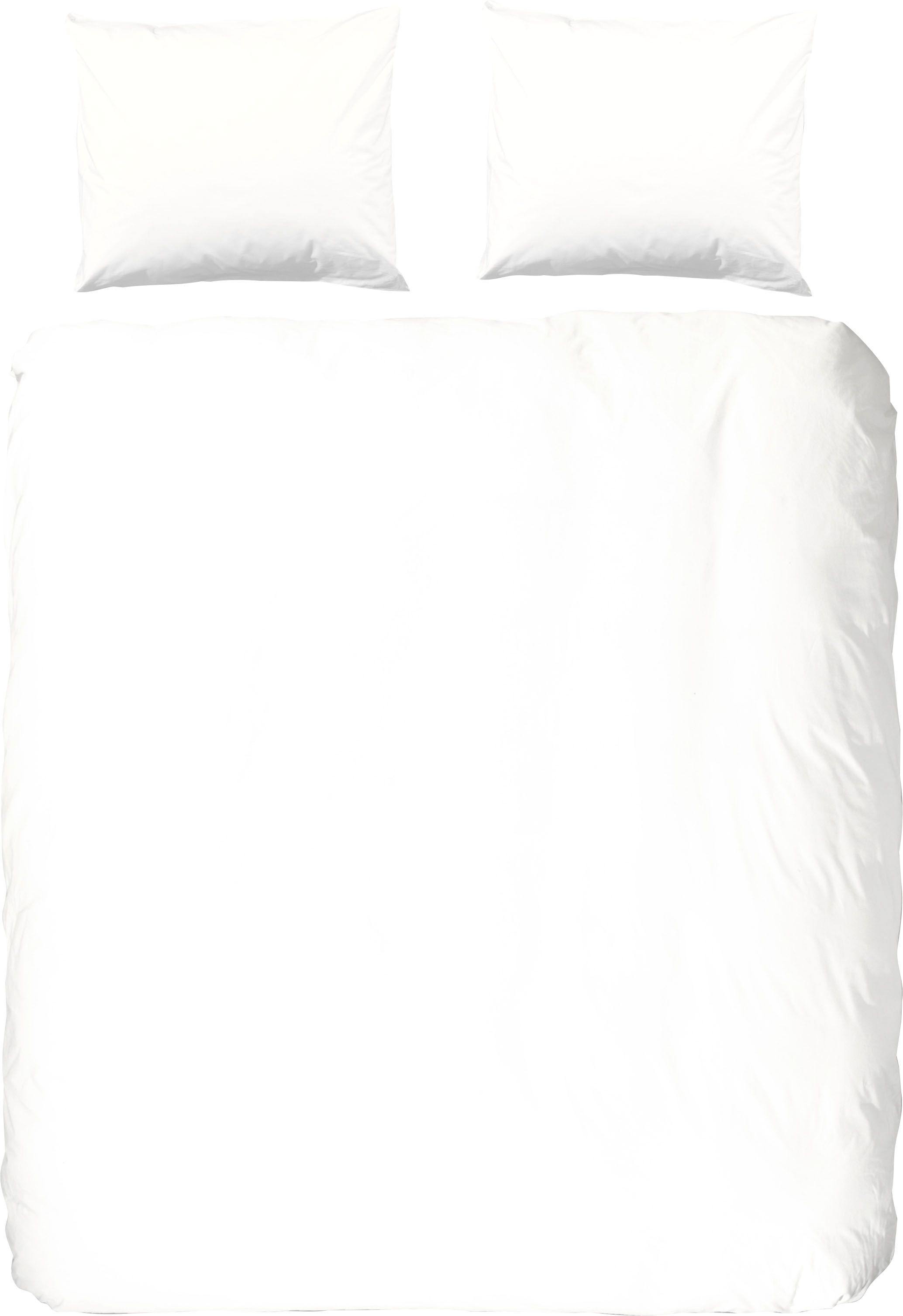 hip Bettwäsche »Hip Uni«, 100% Baumwolle, Mako-Satin, 135x200, Unifarben Weiß, Reißverschluss