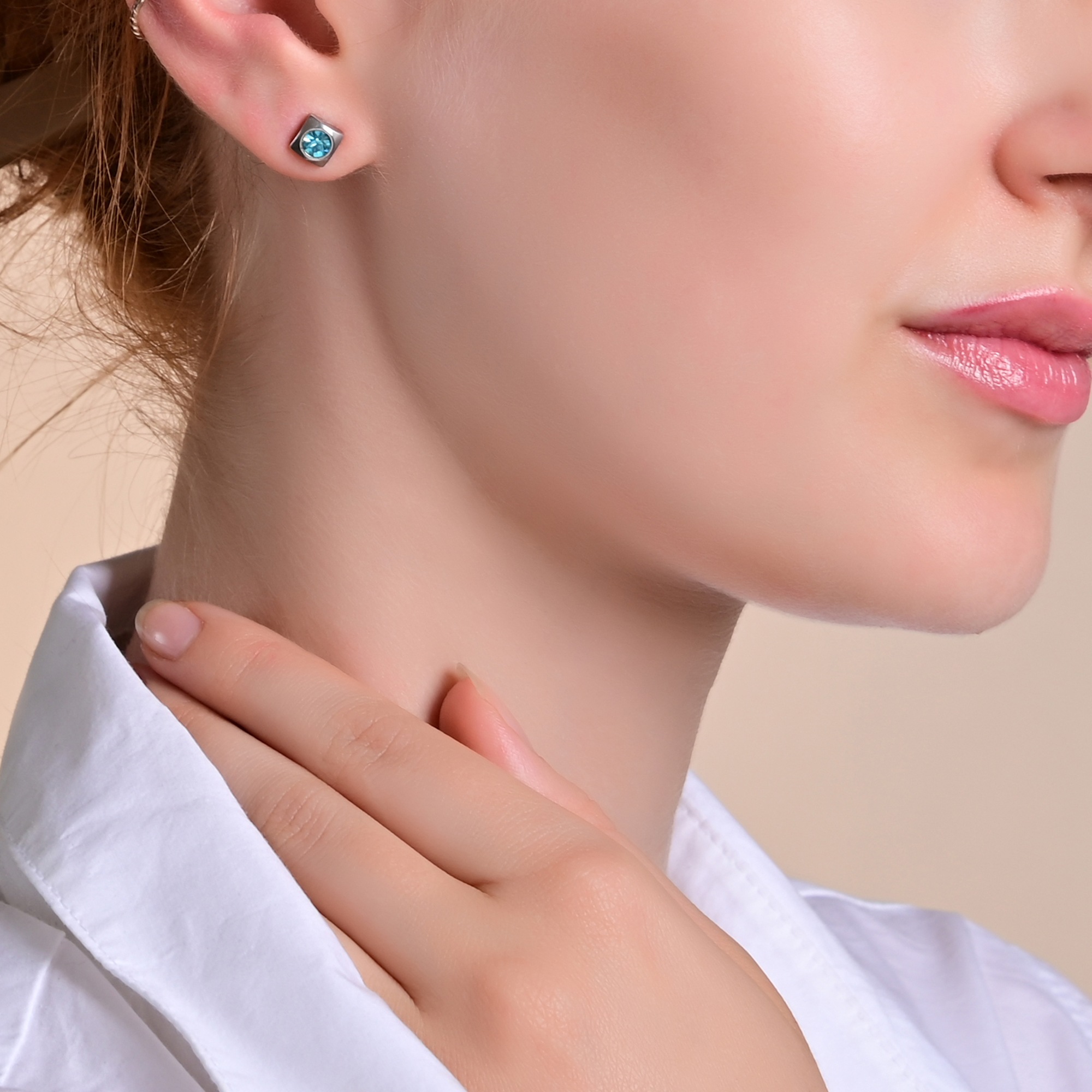 Adelia´s Paar Ohrhänger "Ohrringe – Ohrstecker aus Edelstahl mit Strass Steinchen" Ideal als Geschenk – dezent und elegant