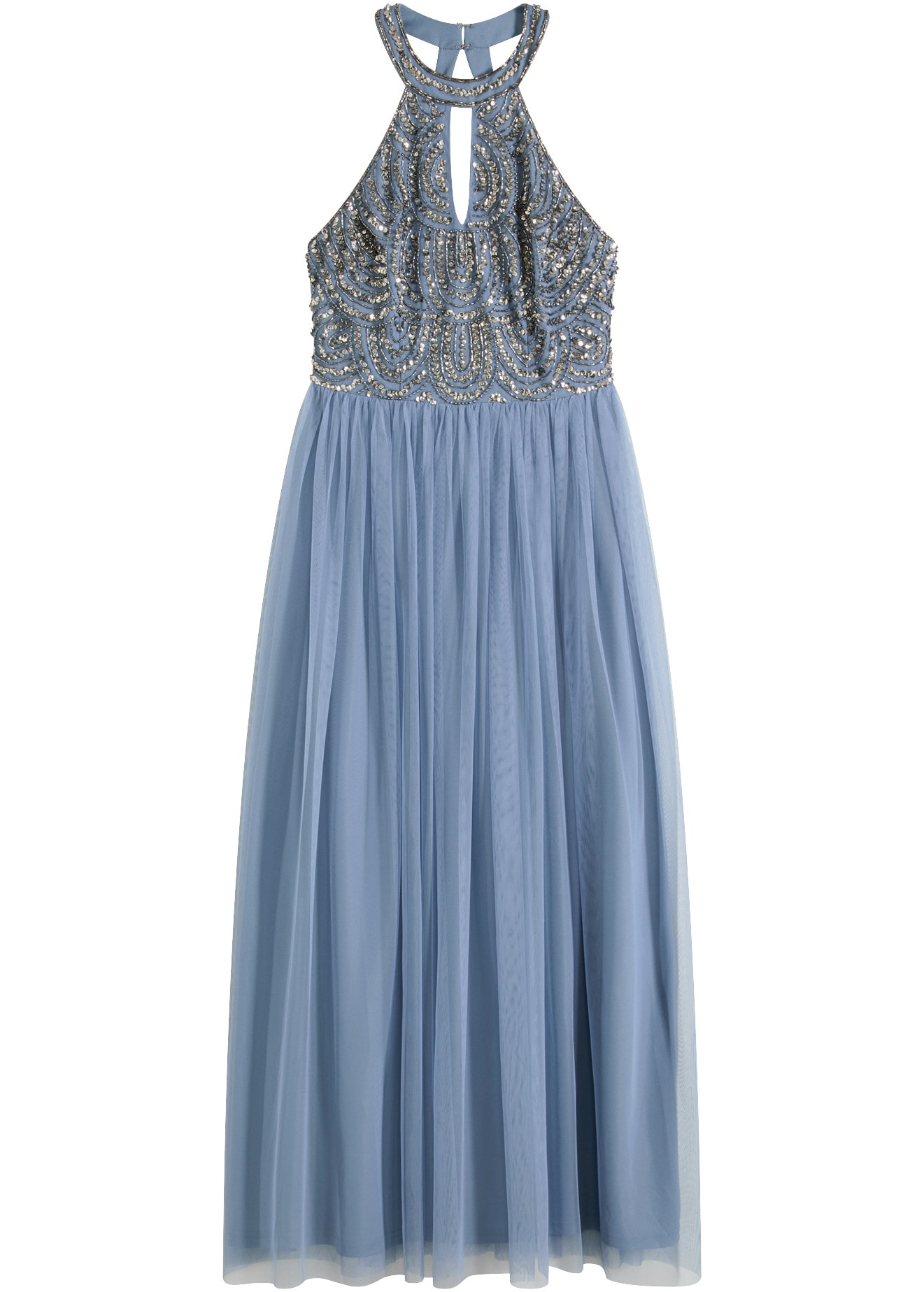 bonprix Maxikleid ausgestellte Passform, Neckholder mit Keyhole-Ausschnitt, ärmellos