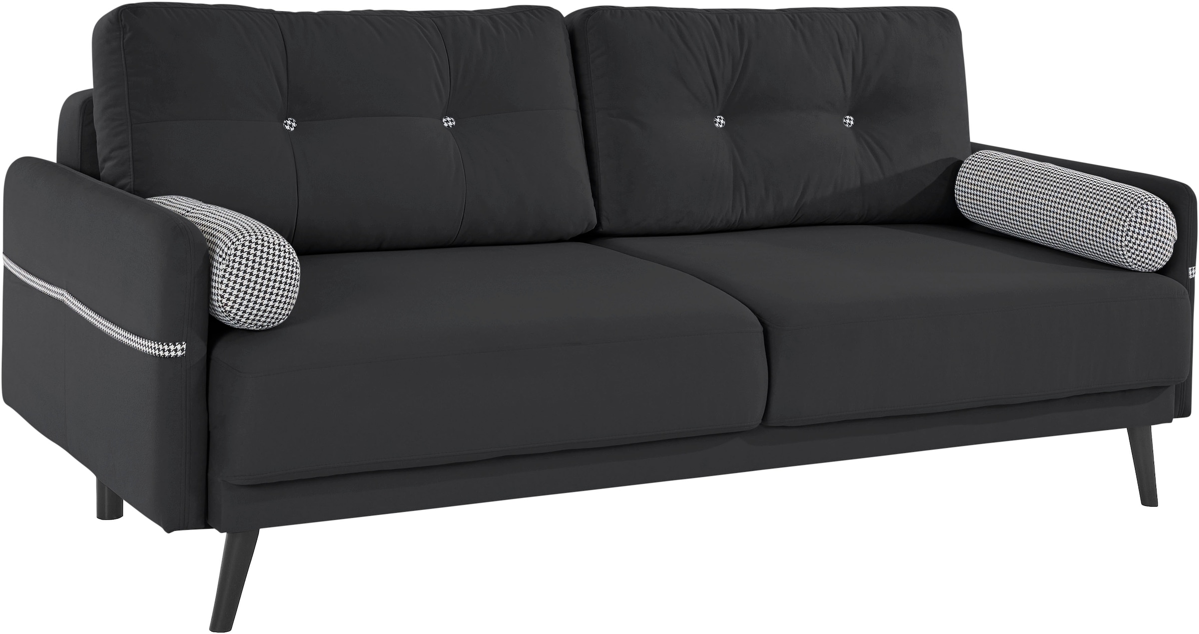 INOSIGN Schlafsofa, incl. Bettfunktion und Bettkasten, Seitentache im Armteil, Federkern