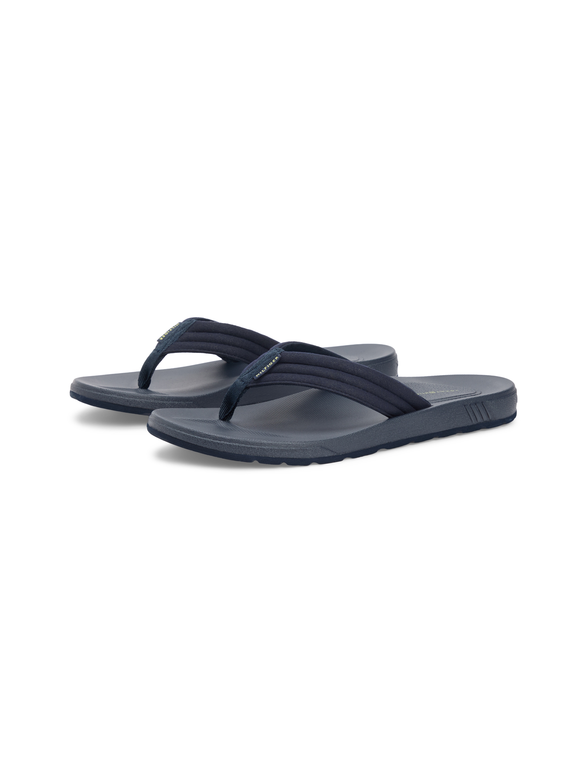 Tommy Hilfiger Zehentrenner "MOLDED HILFIGER LTH BEACH SANDAL" Sommerschuh, Dianette, Flat mit dezentem Label