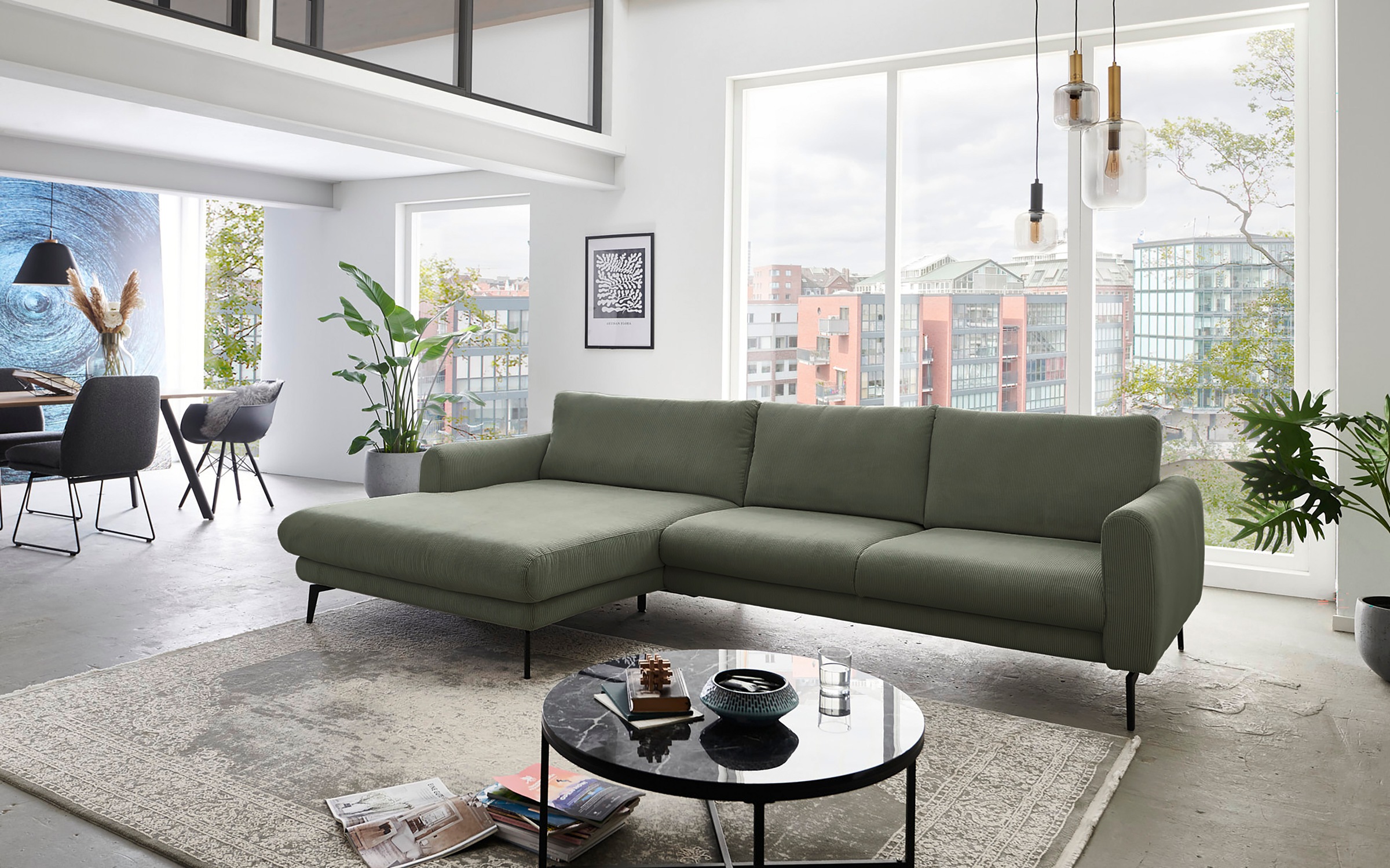 Die PlanBar Ecksofa »MP-IN23147 L-Form«, (2 St.), Kaltschaumpolsterung, softer Sitz & verstellbare Kopfstützen