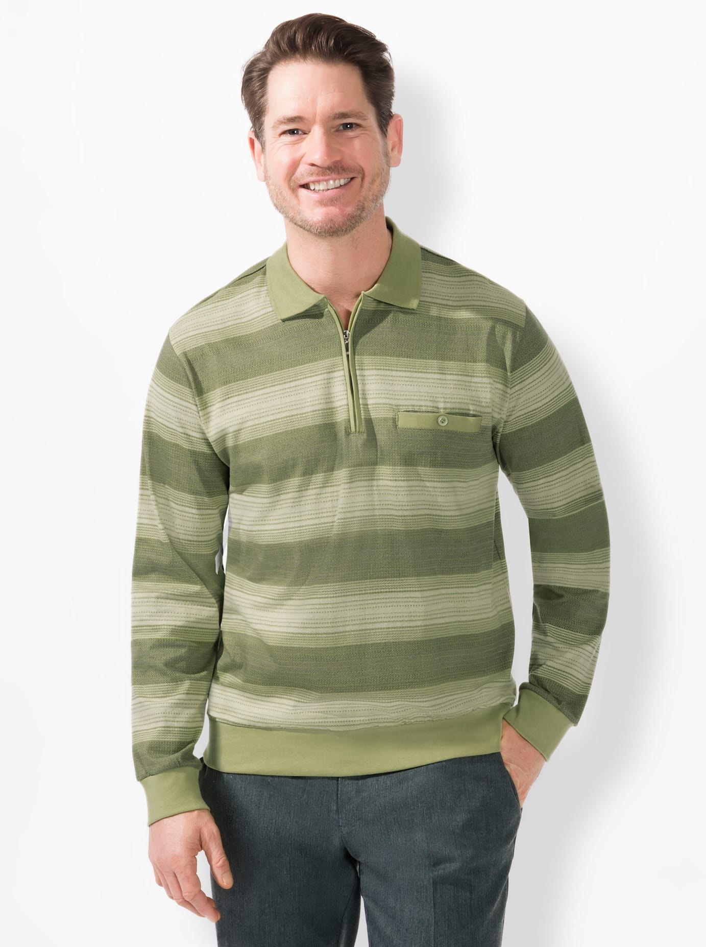 Marco Donati Poloshirt "Langarm-Shirt" 1 Stk. tlg. günstig online kaufen