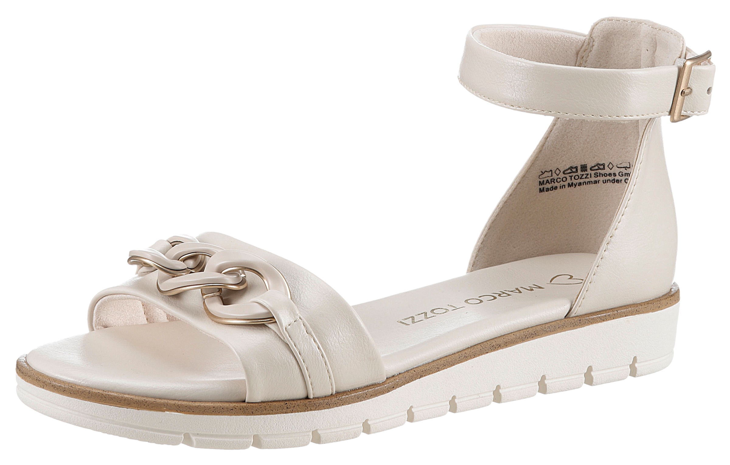 MARCO TOZZI Riemchensandale, Keilabsatz, Sommerschuh, Sandalette, mit Zierk günstig online kaufen