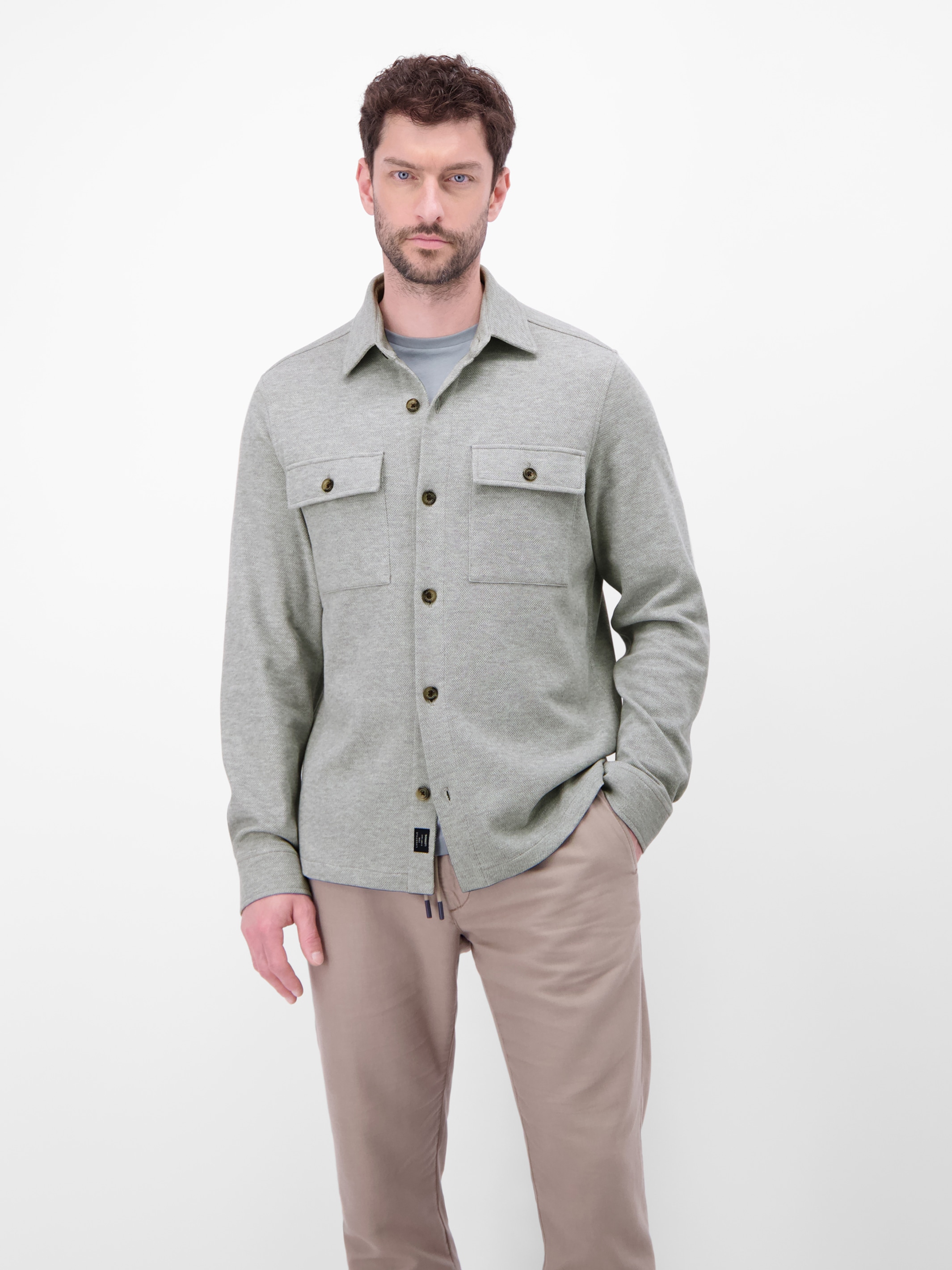 LERROS Hemdjacke "LERROS Hemdjacke in Piqué-Qualität" ohne Kapuze Keine Ang günstig online kaufen