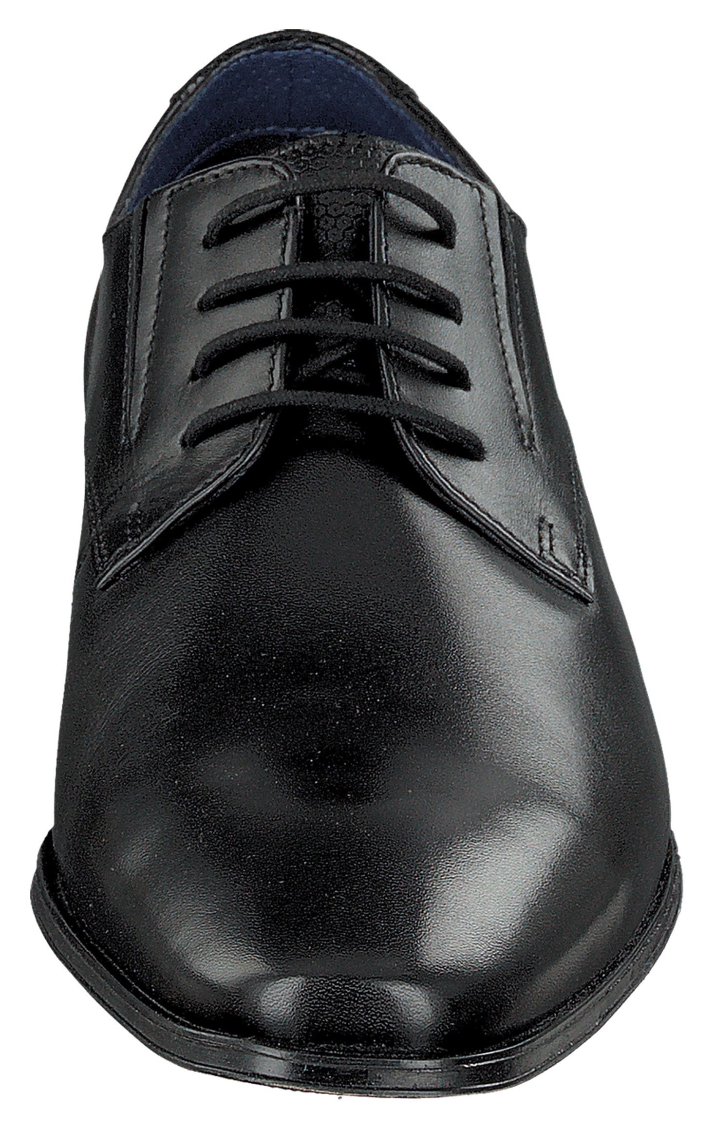 bugatti Schnürschuh, Blockabsatz, Abendschuh, Festtagsschuh mit Logoprägung an der Ferse