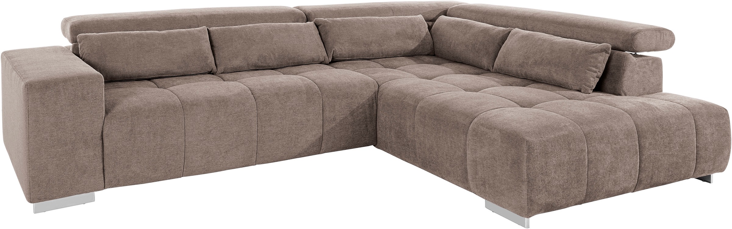 COTTA Ecksofa »Orion L-Form«, mit Kopfteilverstellung & 3 Nierenkissen