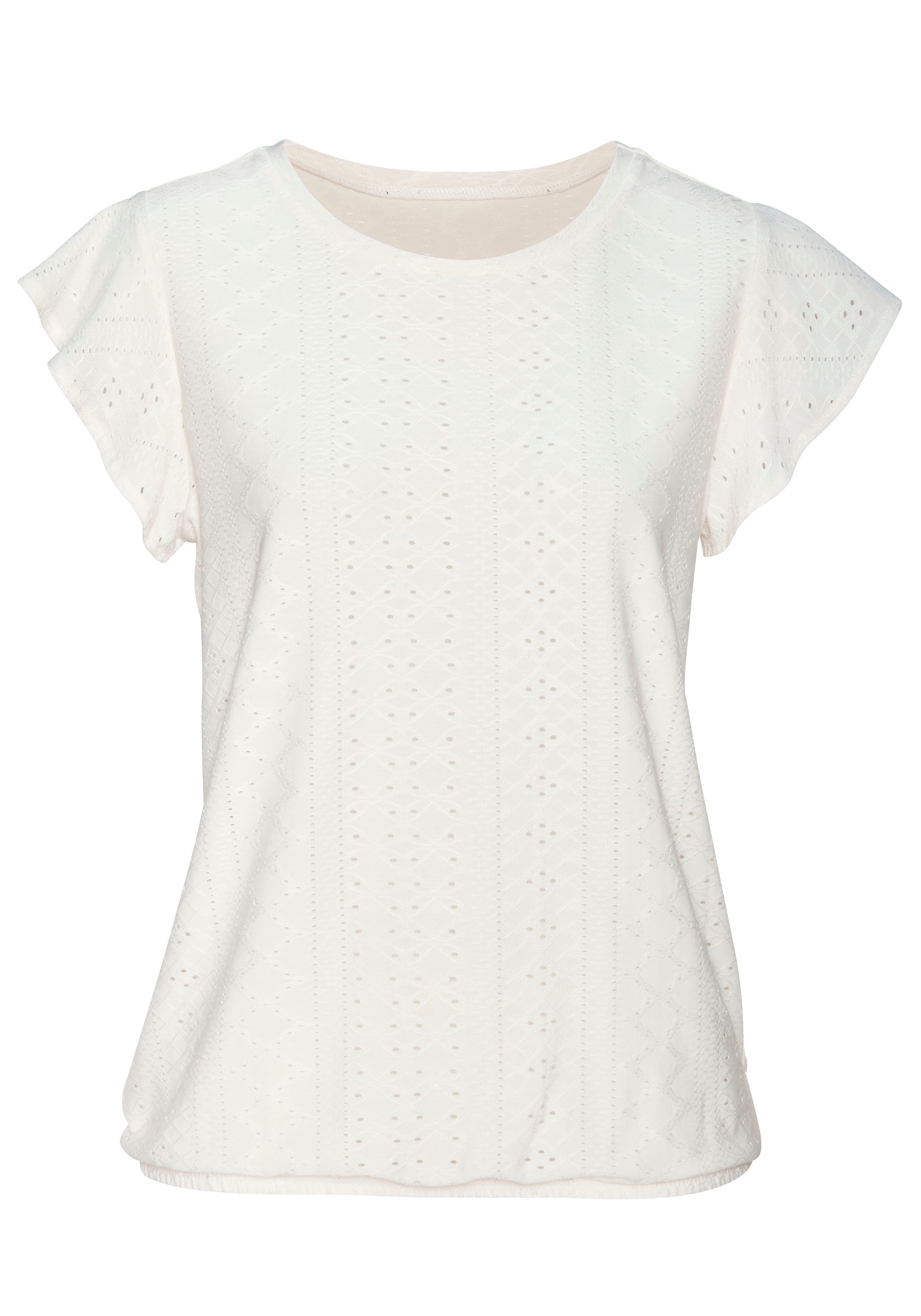 Vivance Kurzarmshirt »mit Lochstickerei«, (2er-Pack), aus pflegeleichter Qualität
