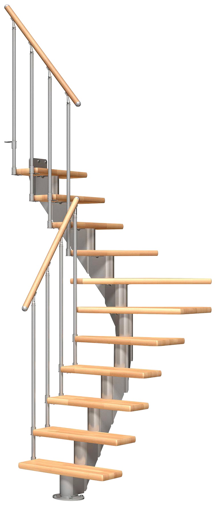Dolle Mittelholmtreppe »Frankfurt Buche 75«, Buche, Metallgeländer, versch. Ausführungen kaufen