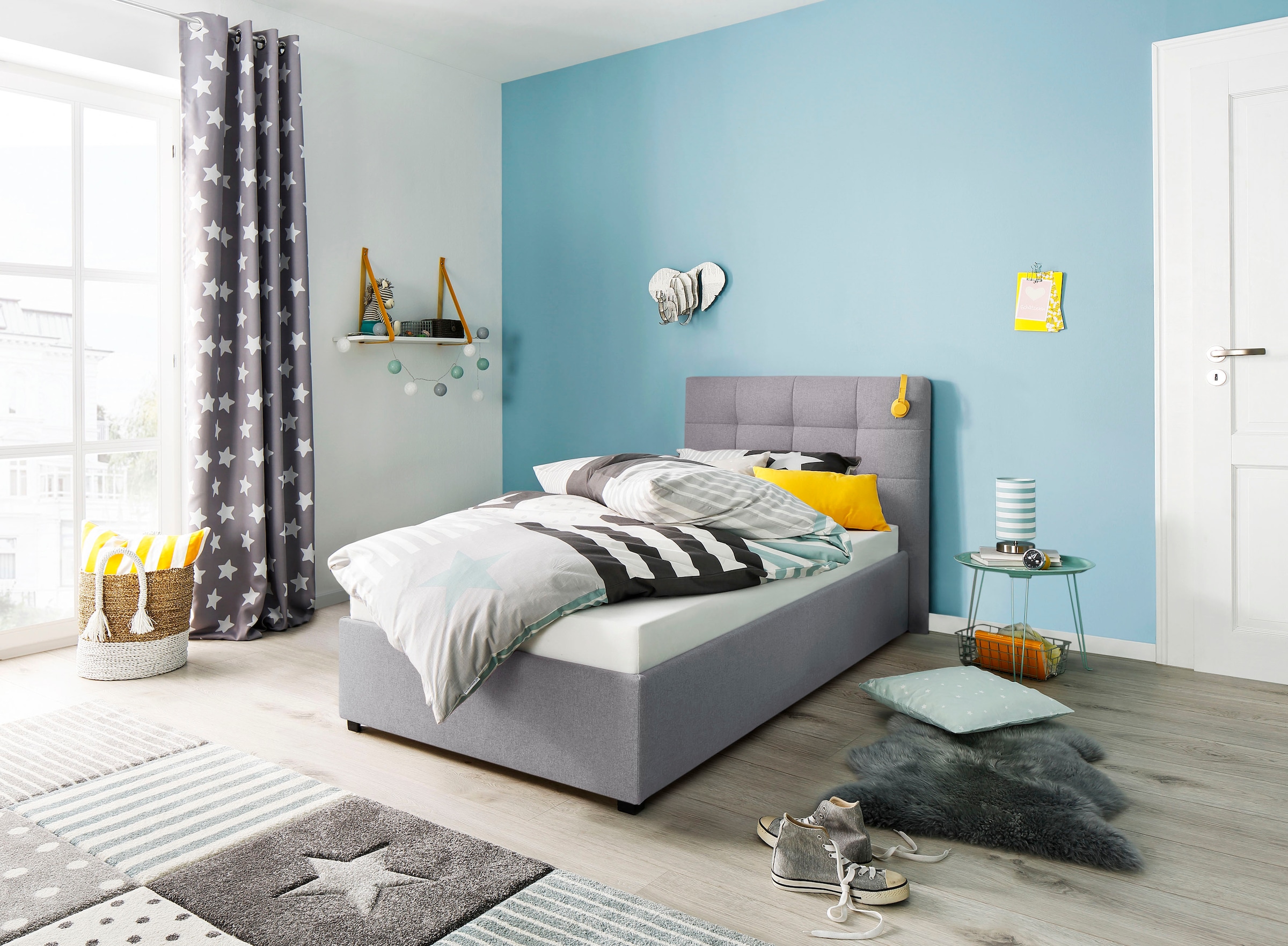 Home affaire Polsterbett "Endres" mit Bettkasten, wahlweise ohne Matratze/L günstig online kaufen