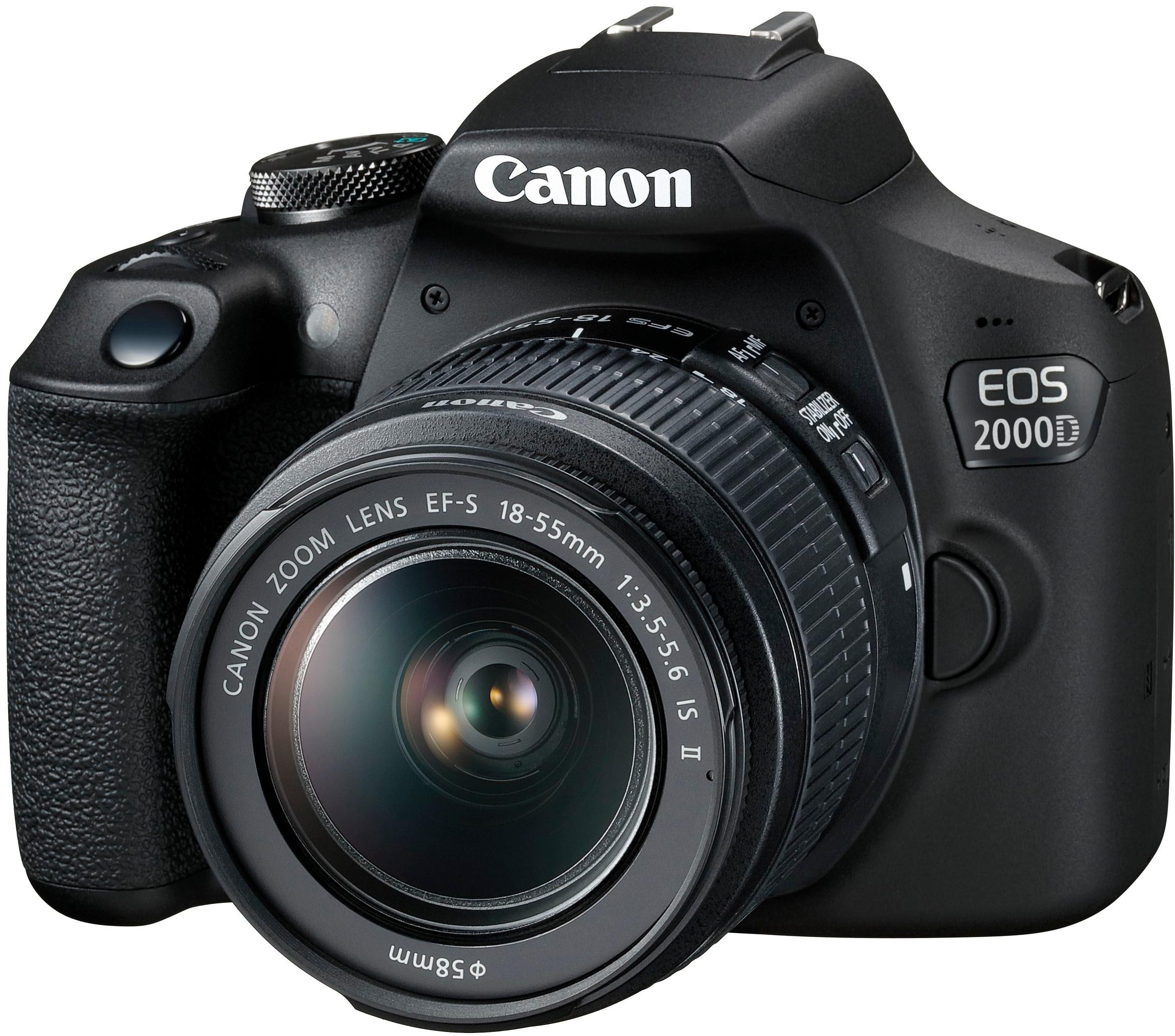 Canon Spiegelreflexkamera »EOS 2000D Kit«, EF-S 18-55 IS II, 24,1 MP, NFC-WLAN (Wi-Fi), inkl. EF-S 18-55 IS II Objektiv