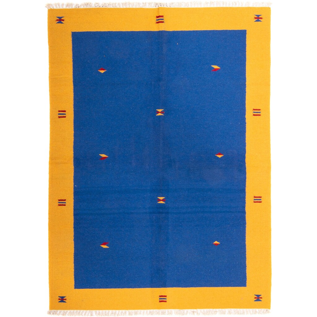 morgenland Wollteppich »Kelim - Trendy - 240 x 170 cm - dunkelblau«, rechteckig
