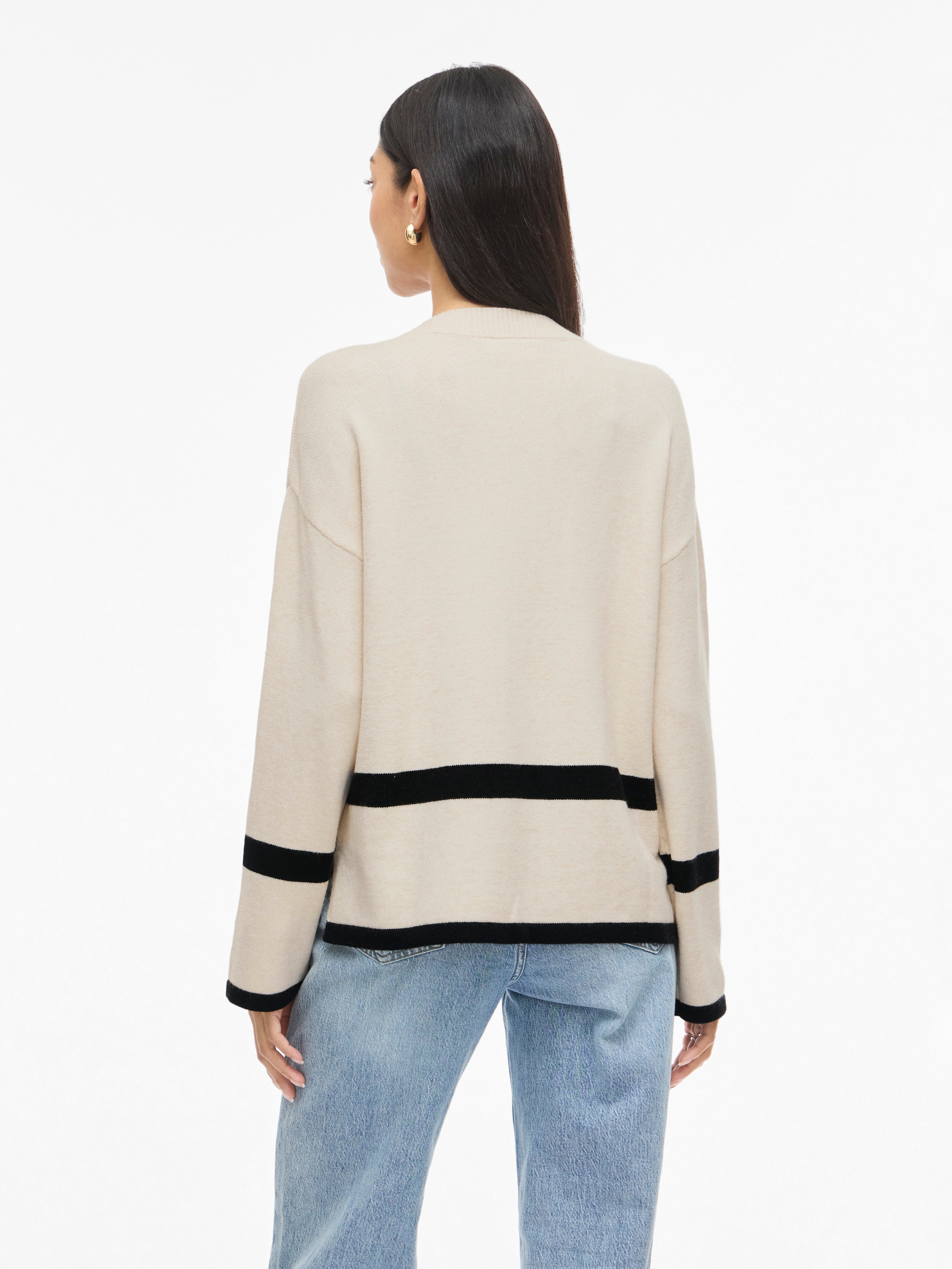 Vila Rundhalspullover »VIRIL O-NECK OVERSIZE L/S KNIT TOP- NOOS« Materialmix, oversize