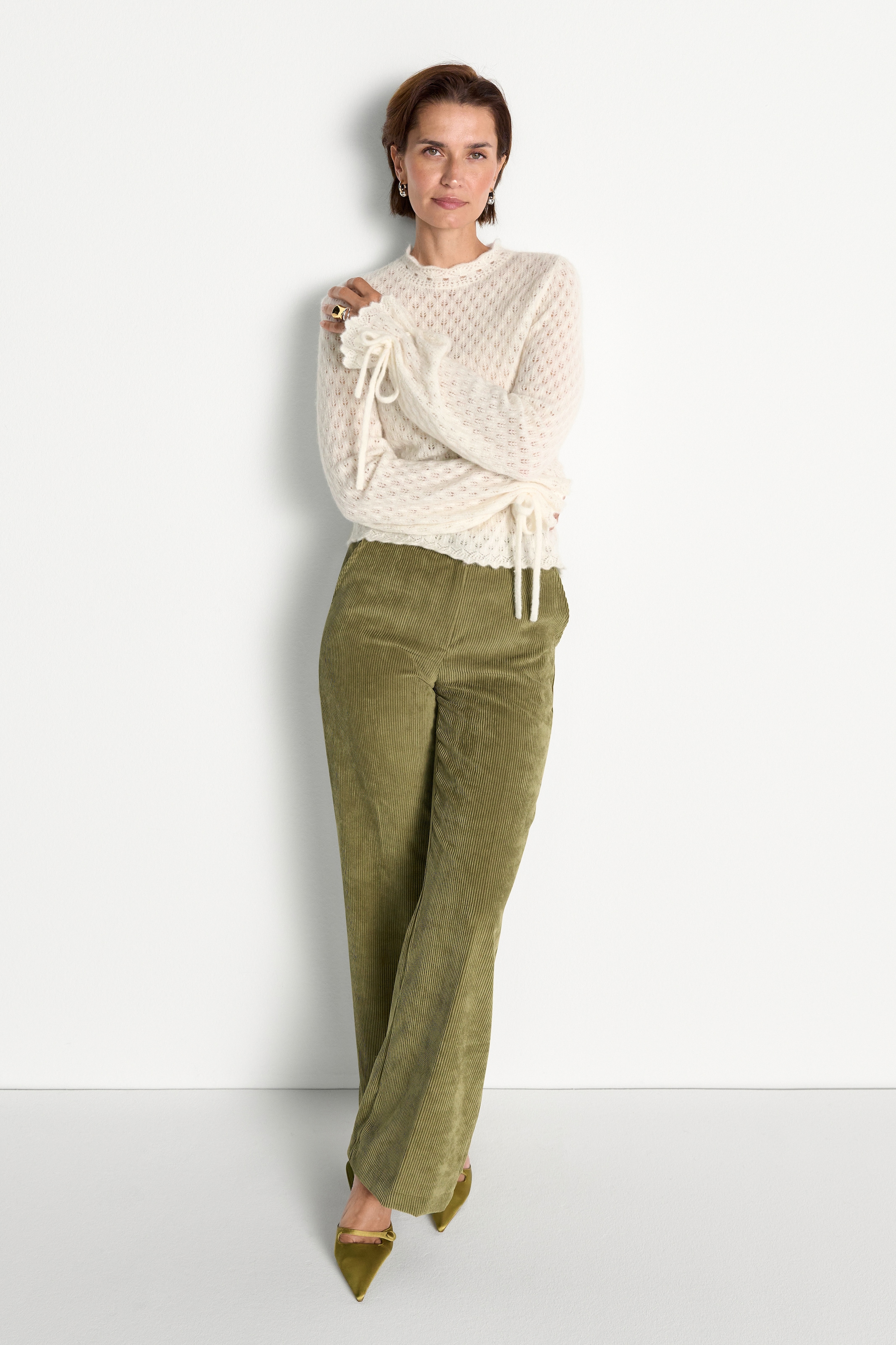 RICHROYAL Strickpullover Regular fit mit Spitzendetails