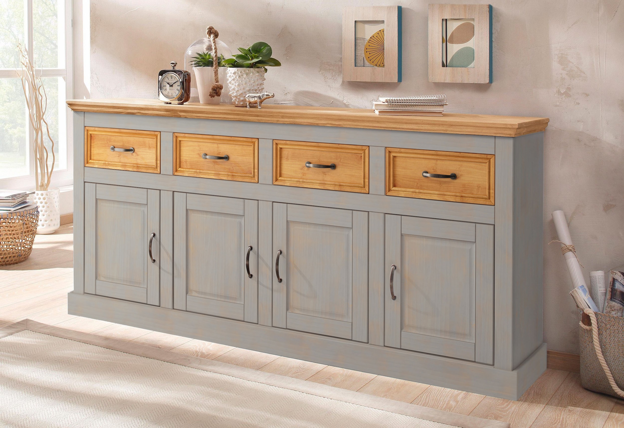 Home affaire Sideboard "Selma" Kommode mit 4 Türen und 4 Schubkästen günstig online kaufen