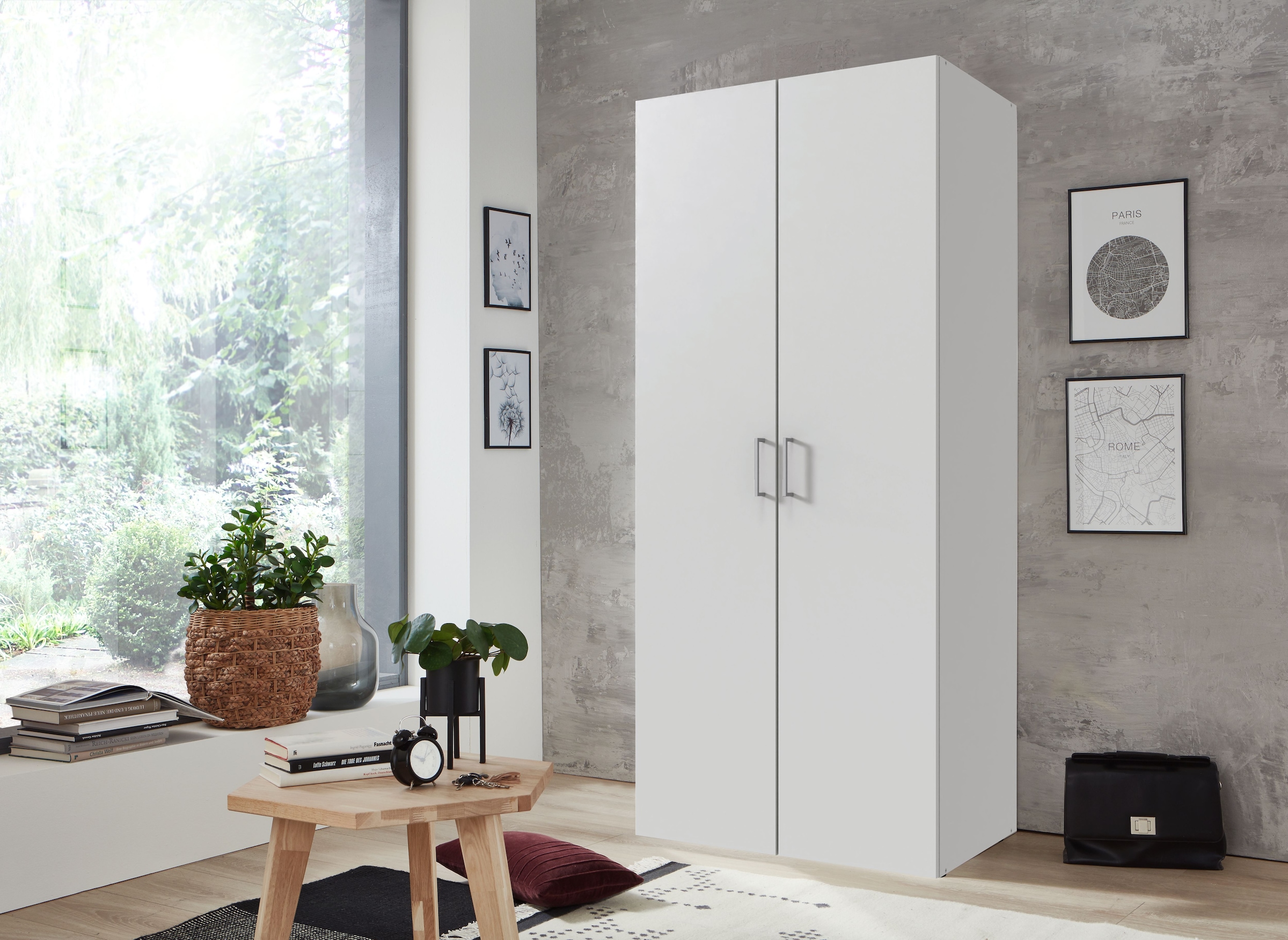 Wimex Kleiderschrank »Mugano,in 8 Breiten,3 Höhen,2 Tiefen, viele Farben, Made in Germany« in Basic oder Premium Ausstattung,  mit langen oder kurzen Griffen aus Metall, mit oder ohne Spiegel