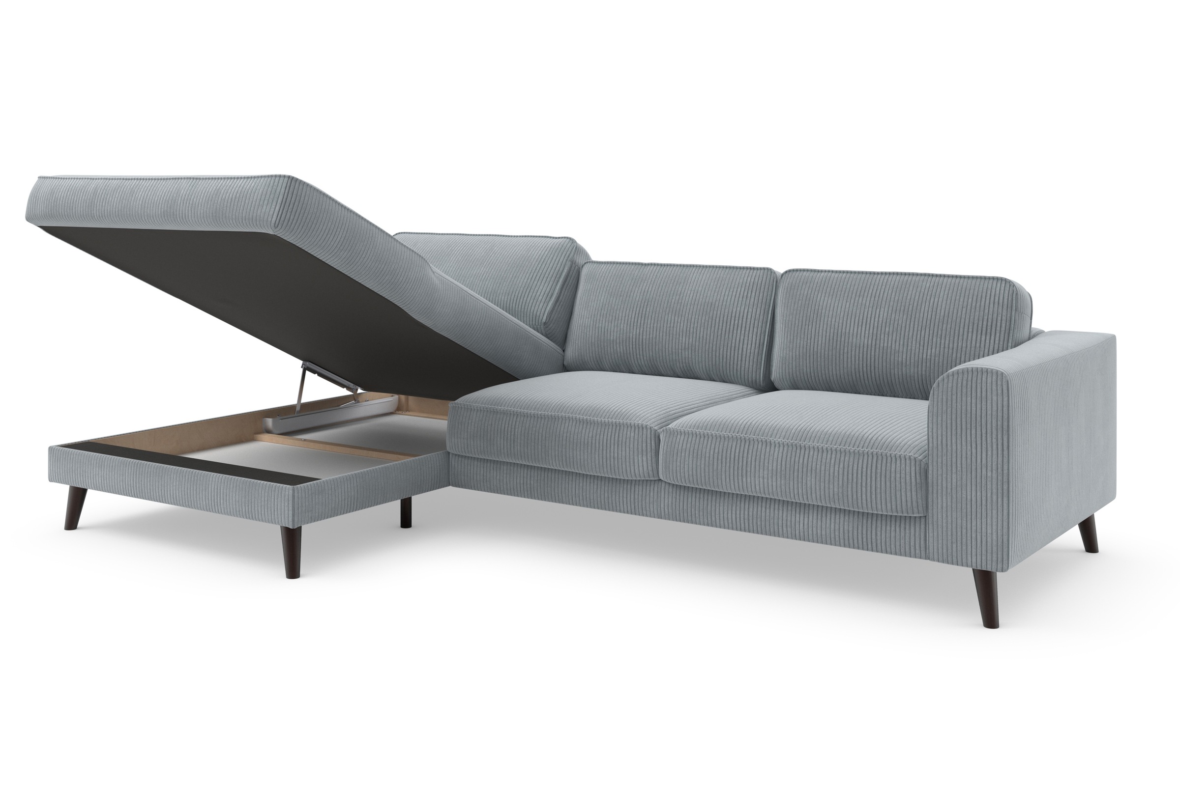TRENDMANUFAKTUR Ecksofa »Lumber Jack, elegantes Designsofa, zeitlos modern, hoher Sitzkomfort«, wahlweise mit Bettfunktion u. Bettkasten, L-Form