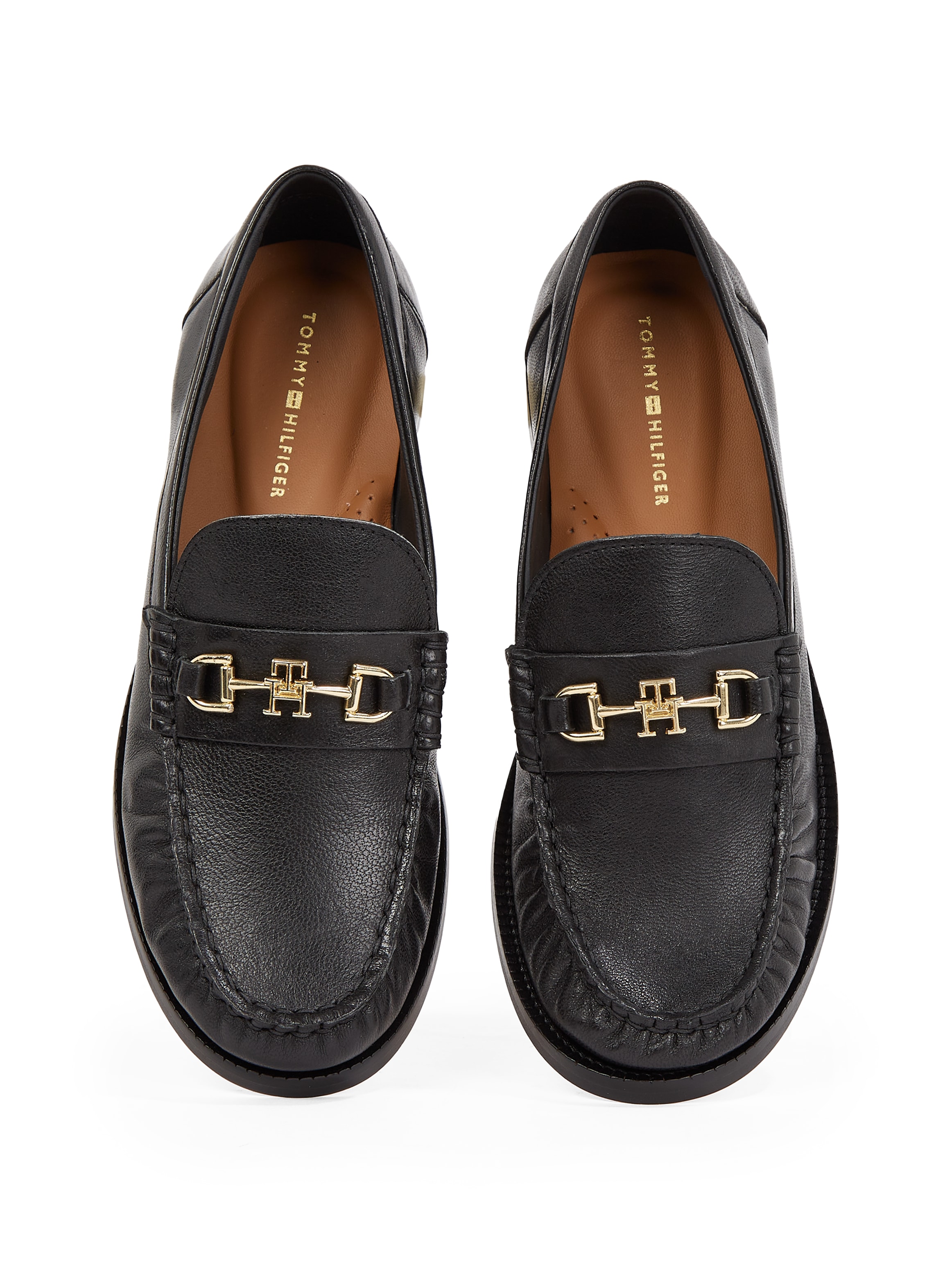 Tommy Hilfiger Loafer »SOFT LEATHER HORSEBIT LOAFER«, Blockabsatz, Businessschuh, Slipper mit TH-Schmuckelement