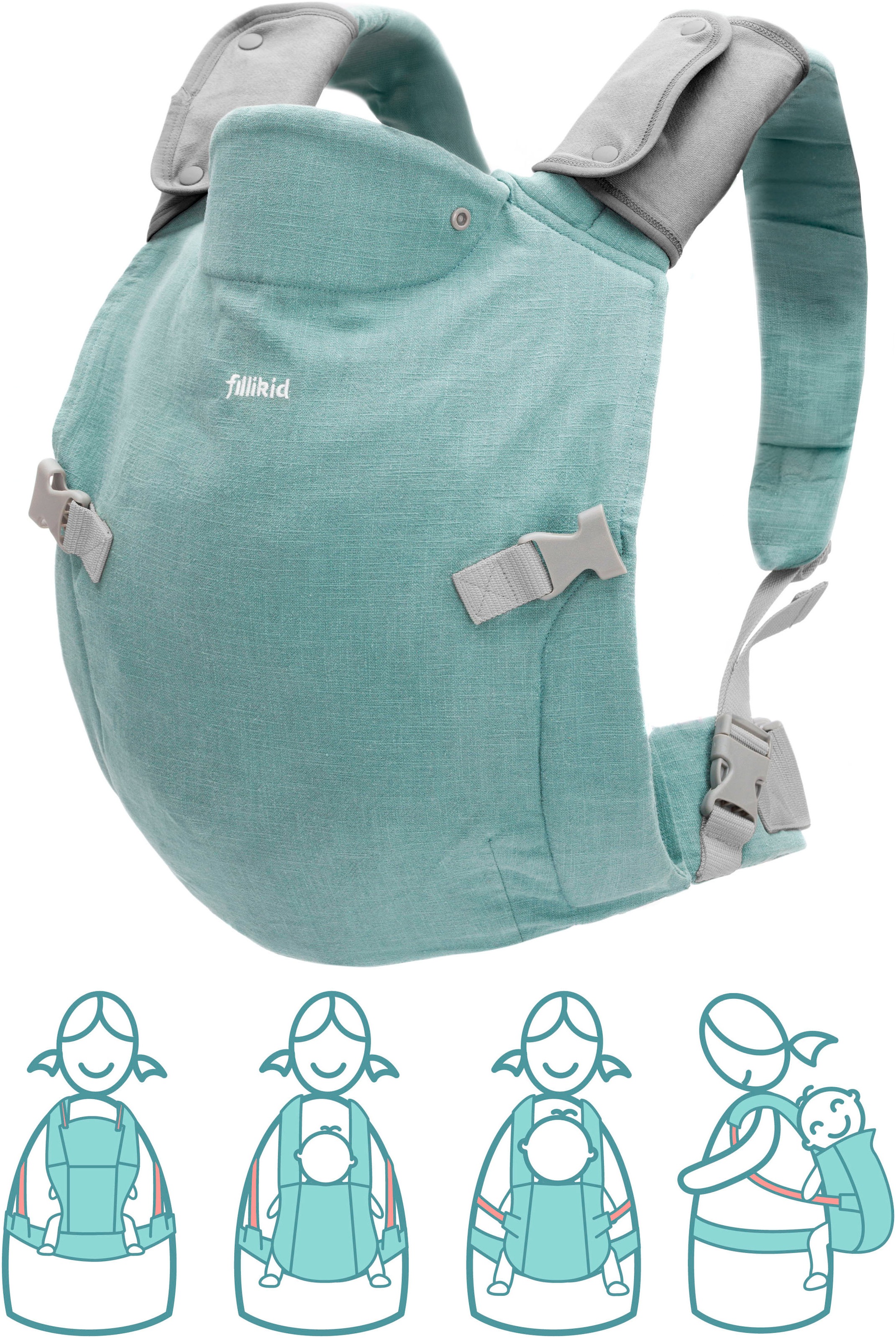 Fillikid Bauchtrage "MC04" bis 20 kg mit abnehmbaren Baumwoll-Spucktücher günstig online kaufen