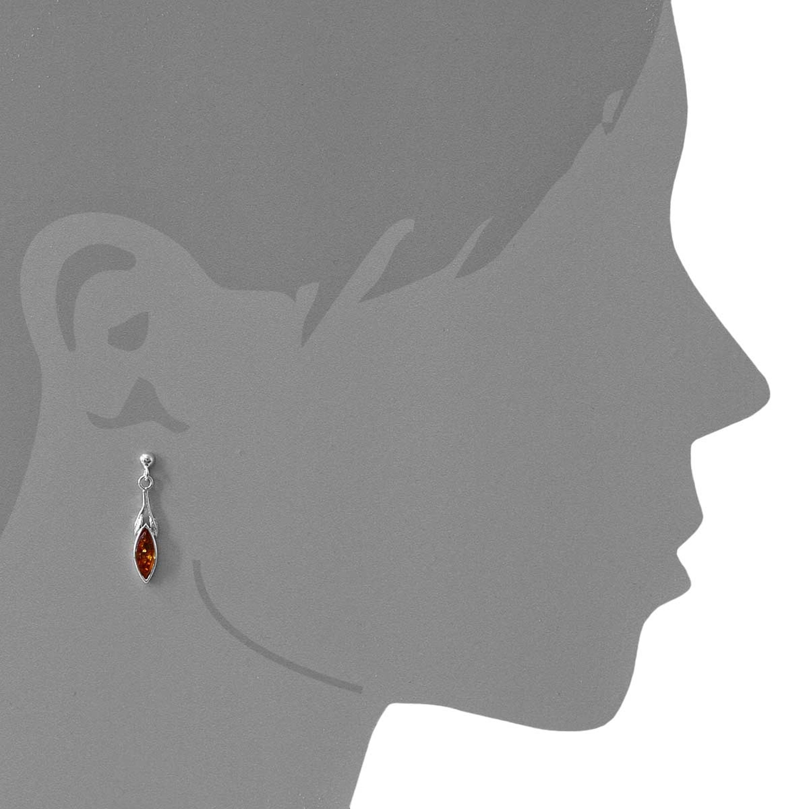 OSTSEE-SCHMUCK Paar Ohrhänger »- Jarla - Silber 925/000 - Bernstein«