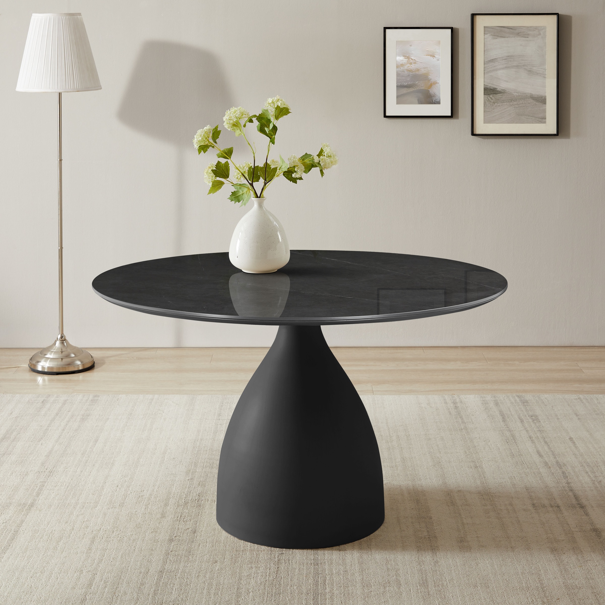 Esstisch OTTO HOME, B:120cm H:76cm T:120cmschwarz, schwarz, Tische, "Lealux", mit Sintersteinplatte, elegantem Gestell und pflegeleichter Oberfläche