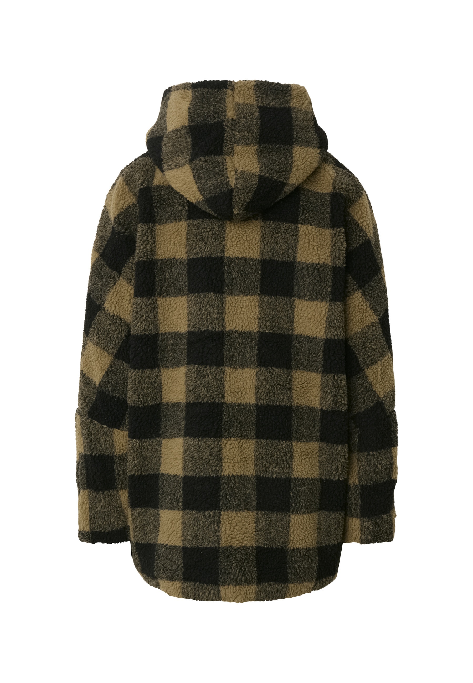 URBAN CLASSICS Winterjacke »Urban Classics Damen Ladies Hooded Oversized Check Sherpa Jacket« 1 Stk. tlg. mit Kapuze