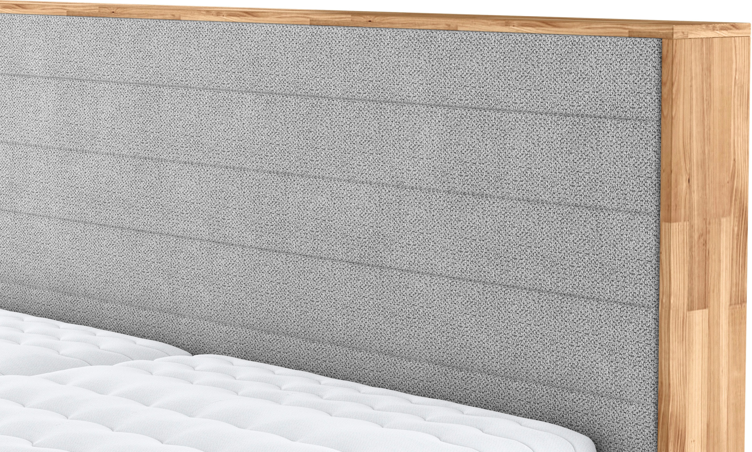 COTTA Polsterbett »PESETA inkl. Lattenrost und Stauraum, erhältlich in 160cm & 180cm« mit Echtholzleiste und gepolstertem Kopfteil