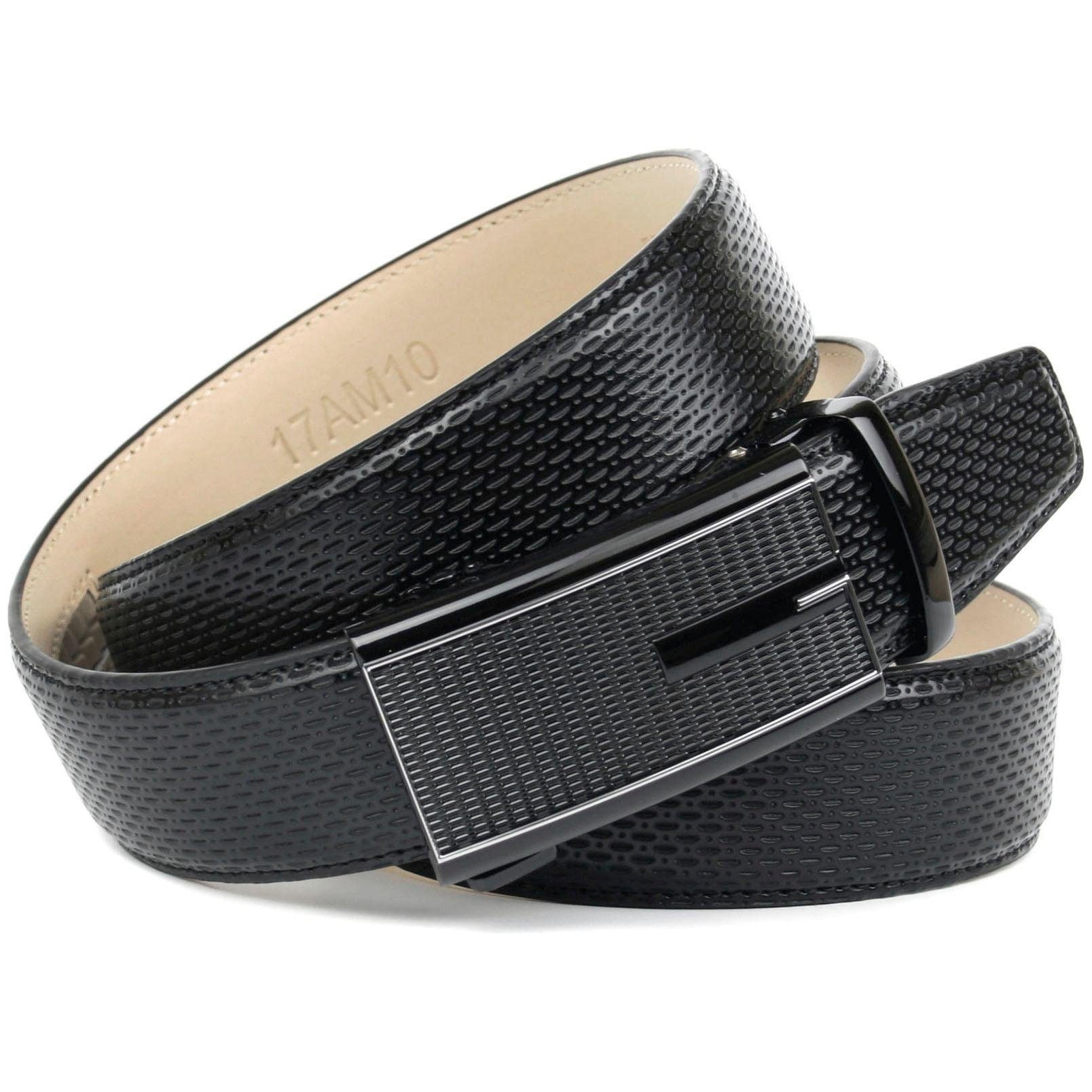 Black Friday Anthoni Crown perforiertem eleganter Leder BAUR eckiger Ledergürtel, mit | Automatik-Schließe und