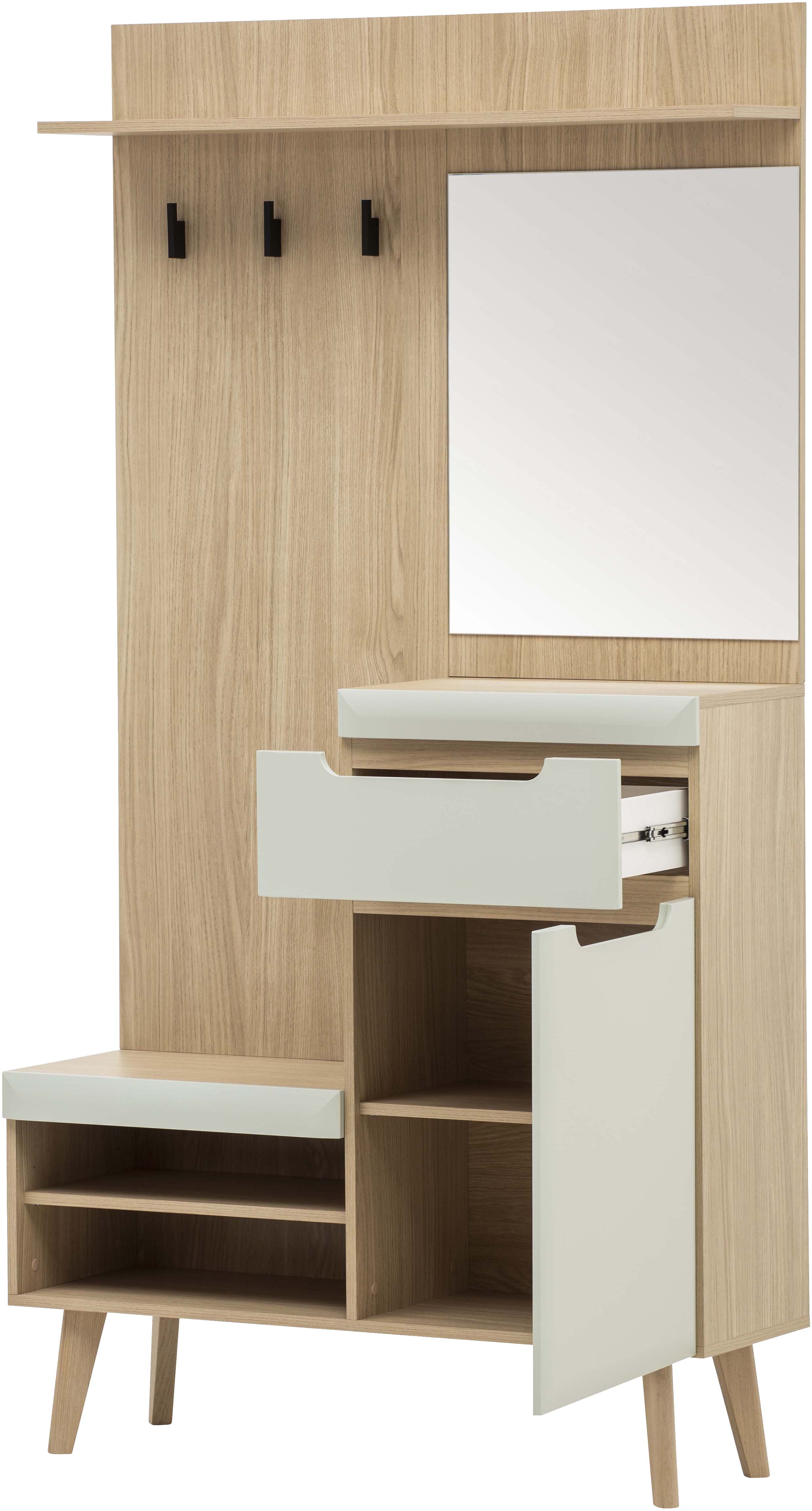 Thumbnail - Home affaire Garderoben-Set "Torge, Garderobe mit Stauraum, Garderobenschrank im Scandic Design", (Set, 3 St.), enthält ...