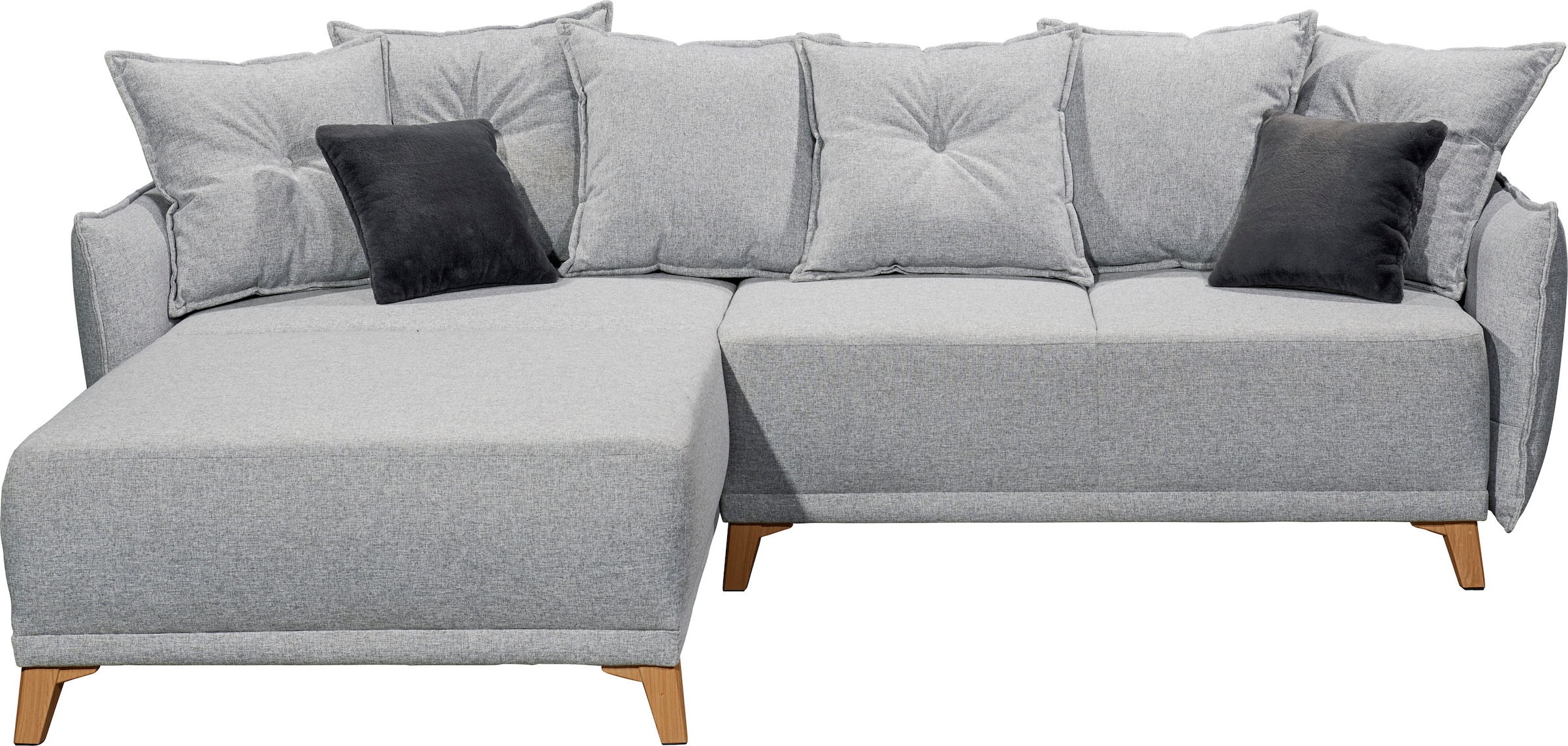 ED EXCITING DESIGN Ecksofa »Pamplona L-Form«, mit Bettfunktion, Bettkasten & Zierkissen