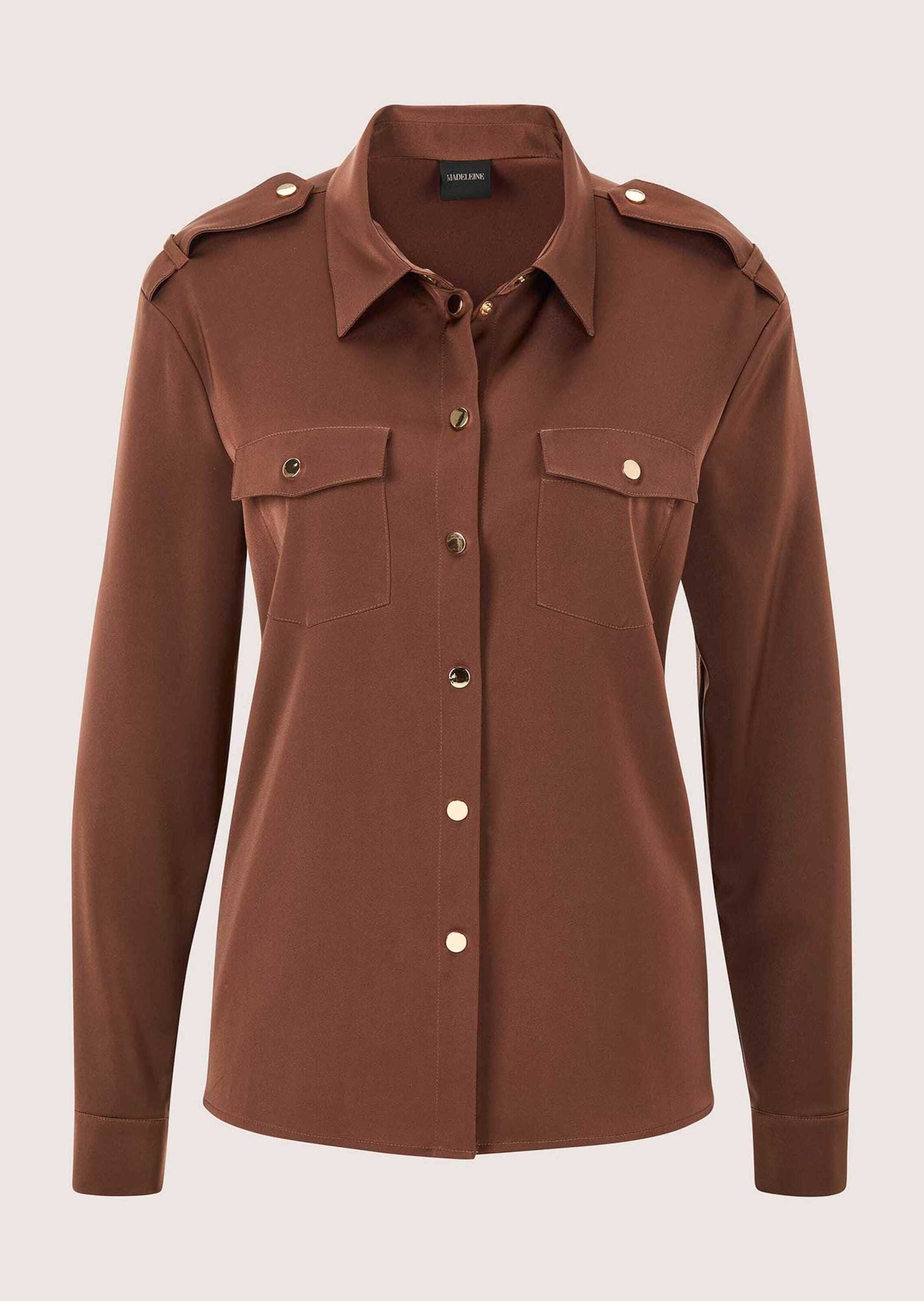 MADELEINE Hemdbluse "Hemdbluse Jerseybluse mit Brusttaschen" Hemdbluse mit günstig online kaufen