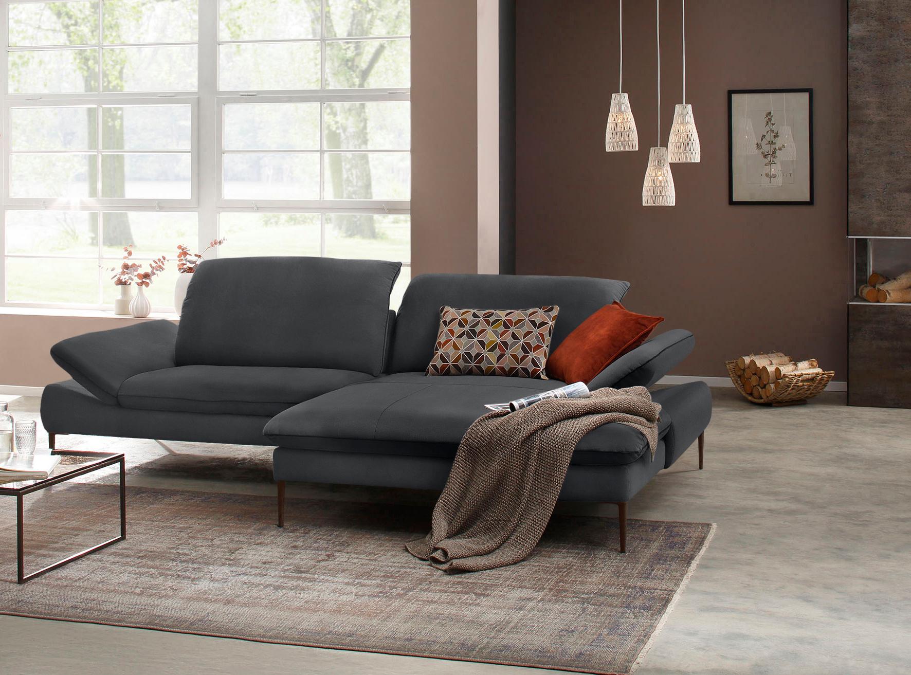 W.SCHILLIG Ecksofa "enjoy&MORE, Designsofa, elegant und bequem, L-Form" Sitztiefenverstellung, Füße bronze pulverbeschichtet, Breite 294 cm