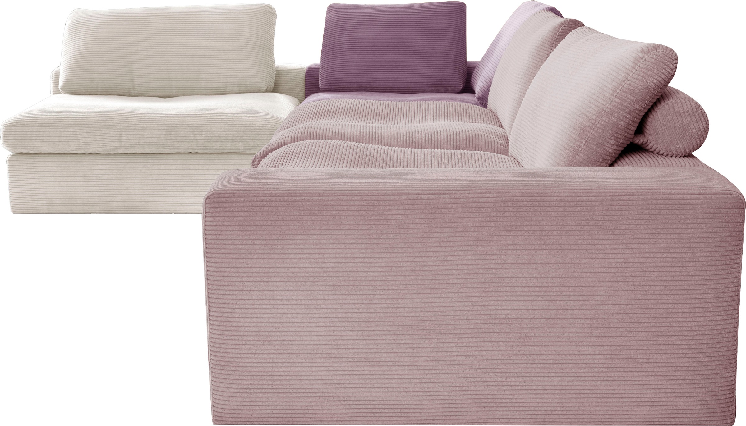 Ecksofa ALINA "Sandy", bunt (gct 11, gct 18, gct 8), B:276cm T:226cm, Cord GCT (92% Polyester, 8% Nylon), Sofas, Ecksofa, mit losen Sitz und Rückenkissen, in modernem Cordstoff 3