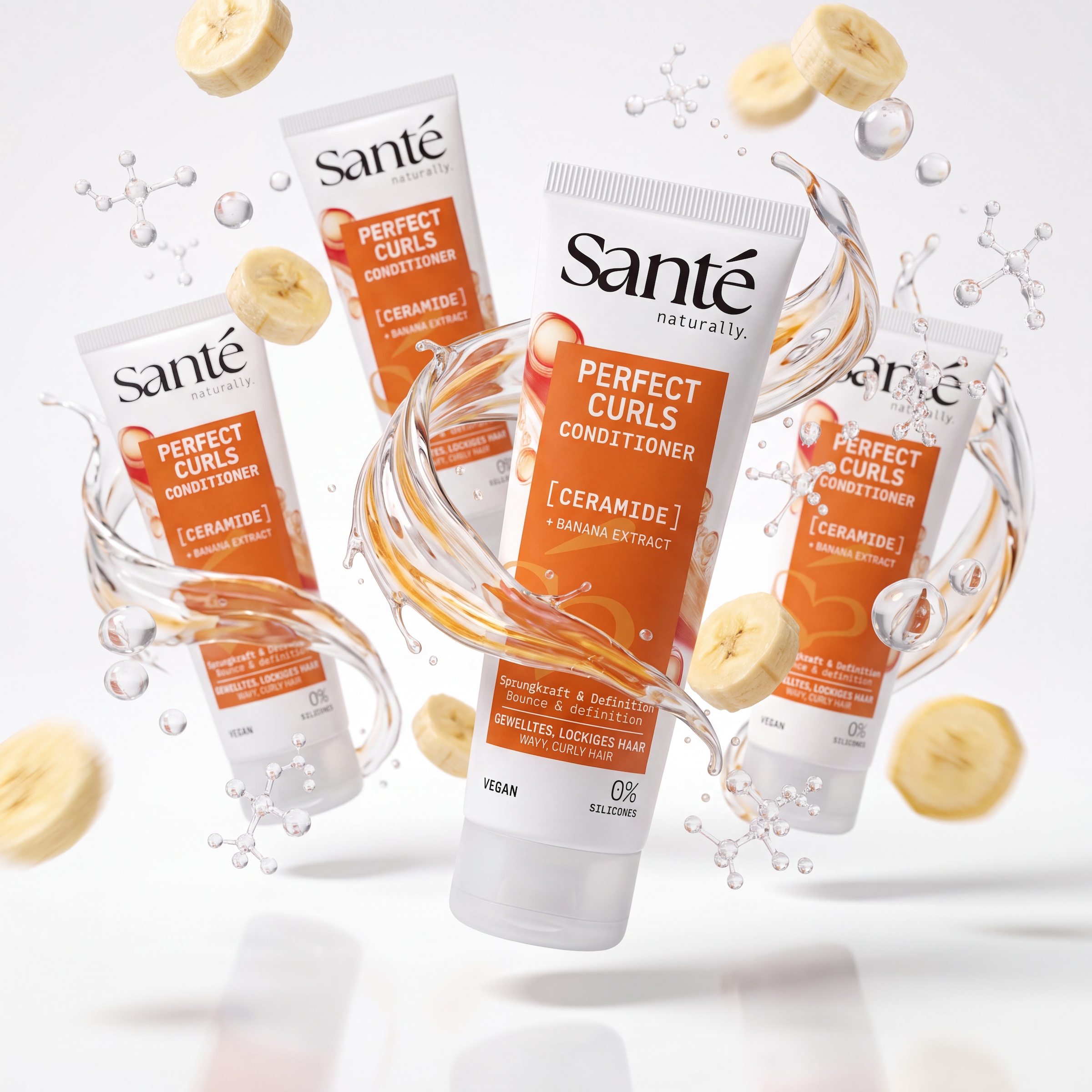 SANTE Haarspülung »Perfect Curls Conditioner« Haarspülung, mit Kokosöl, Avocadoöl und Rizinusöl