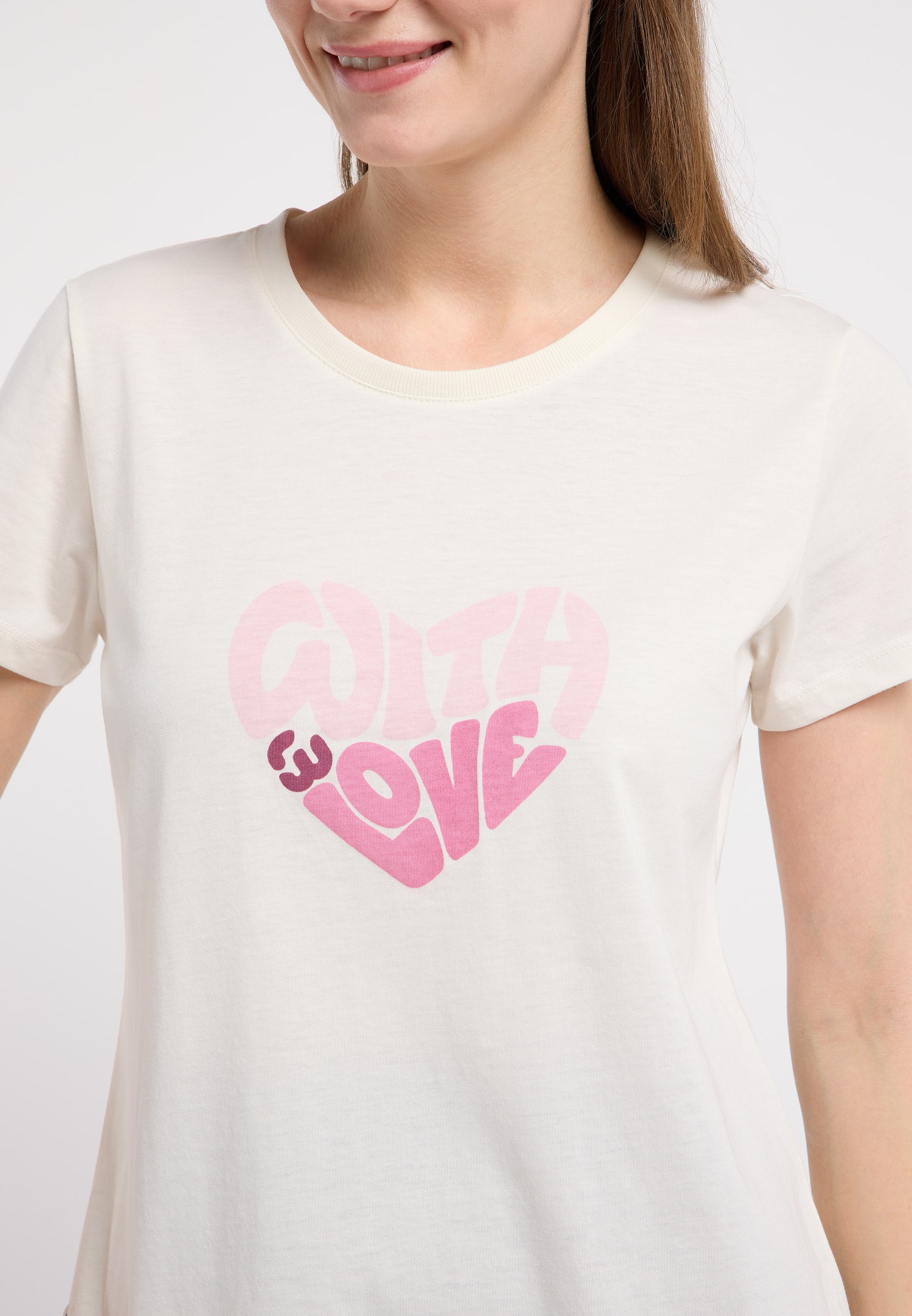 Ragwear Kurzarmshirt »MINTTA PP« Klassischer Fit mit Herz-Print und softem Finish