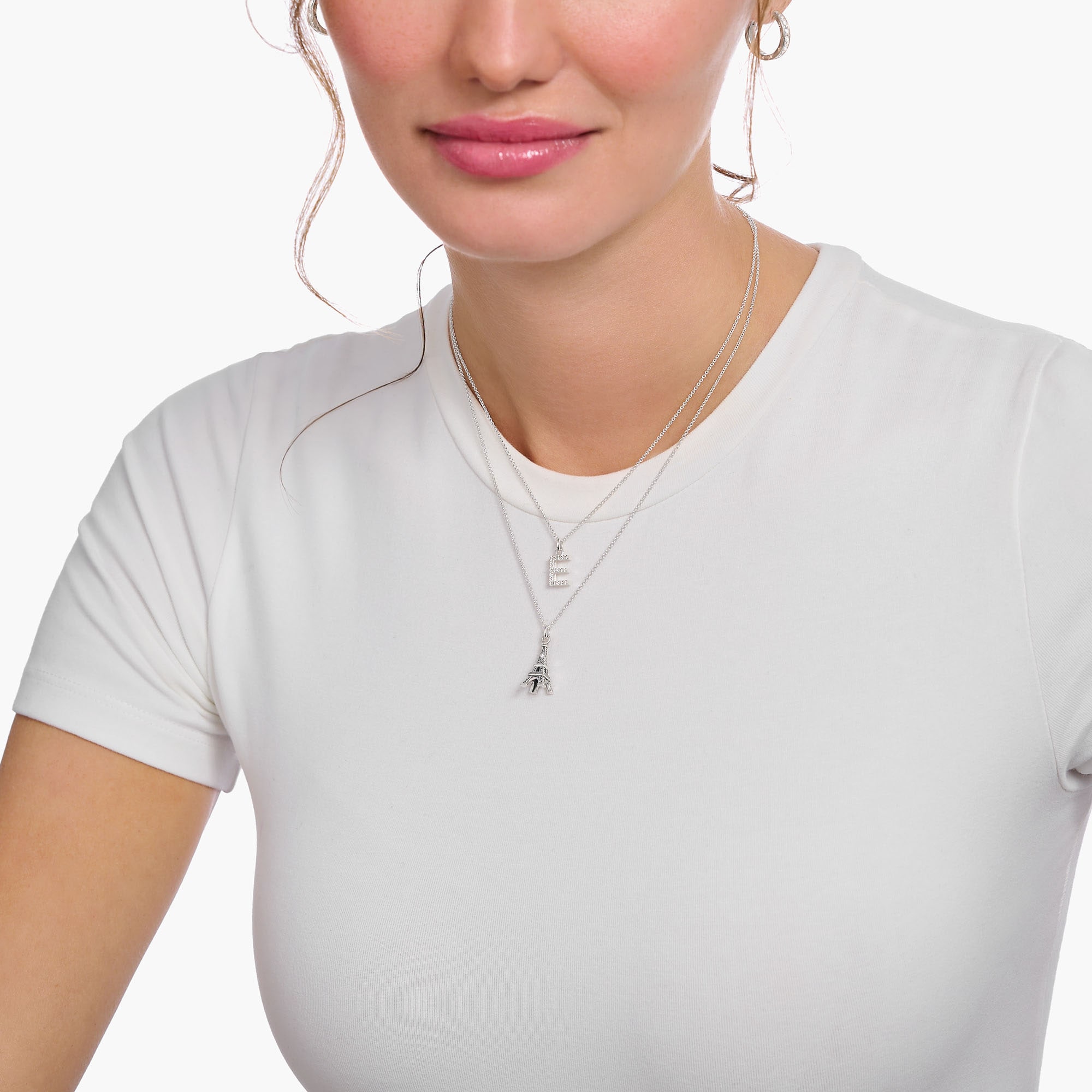 THOMAS SABO Kette mit Anhänger »Eiffelturm-Anhänger, KE2236-643-14-L45V«, mit Zirkonia (synth.)