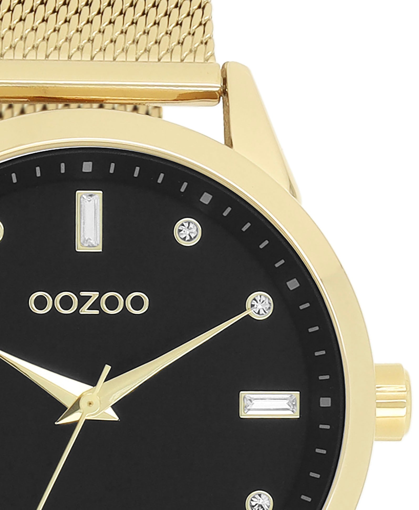 OOZOO Quarzuhr, Armbanduhr, Damenuhr, Edelstahlarmband, Zirkonia (synth.)