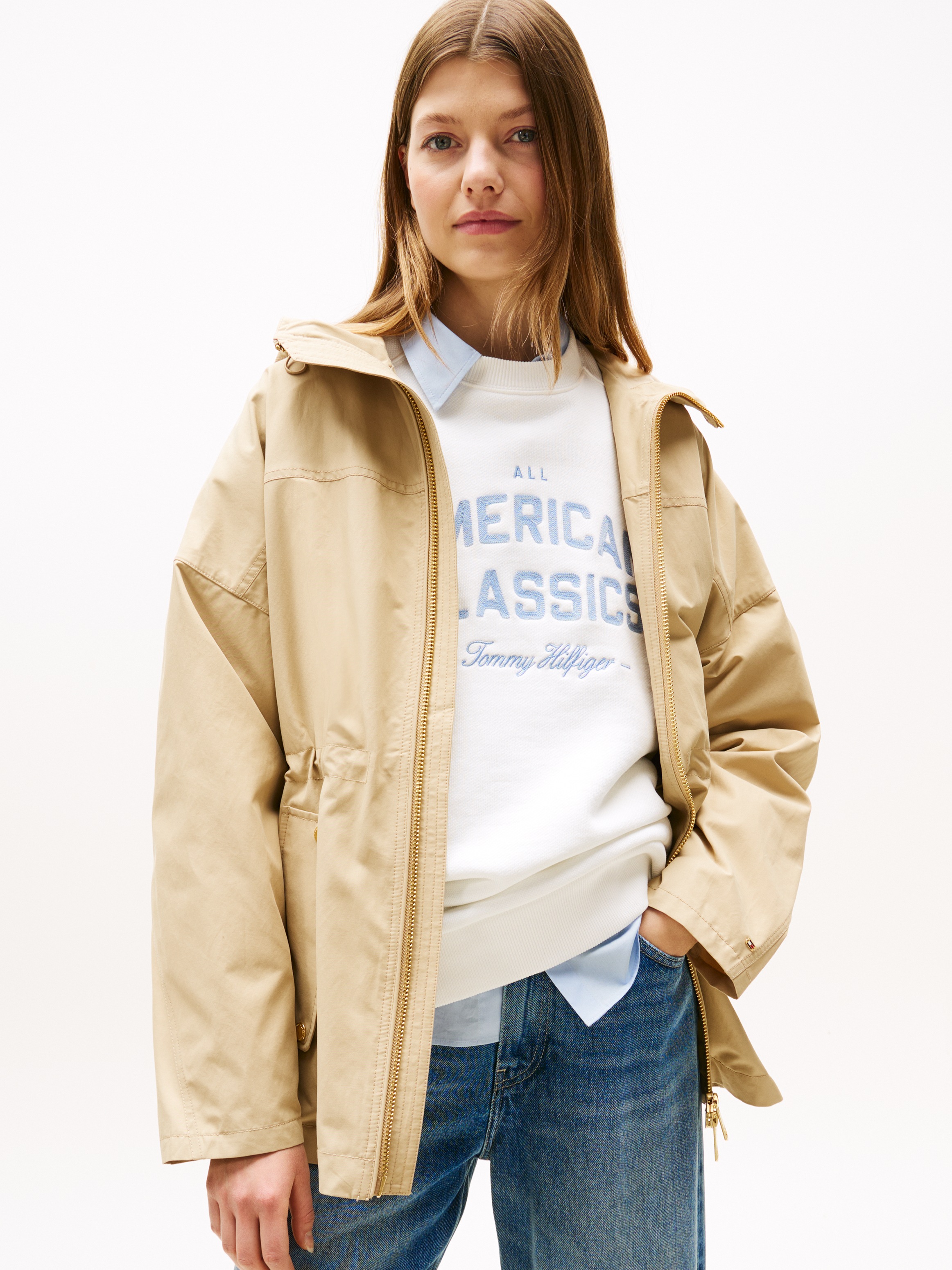 Tommy Hilfiger Windbreaker "COTTON NYLON REG PARKA", mit Kapuze günstig online kaufen