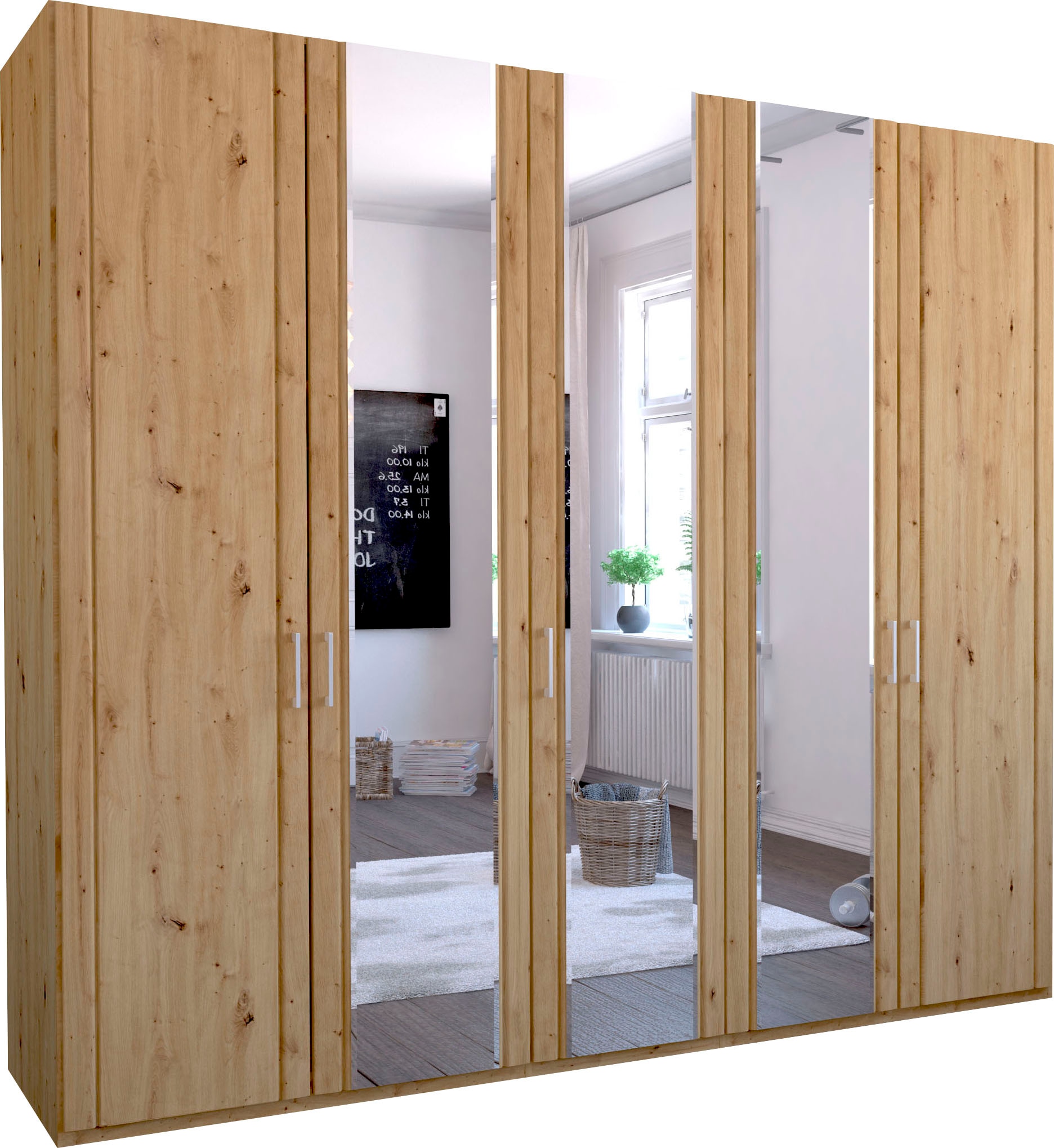 Spiegeltüren und | mit BAUR Drehtürenschrank Holz- »Mainau«, WIEMANN