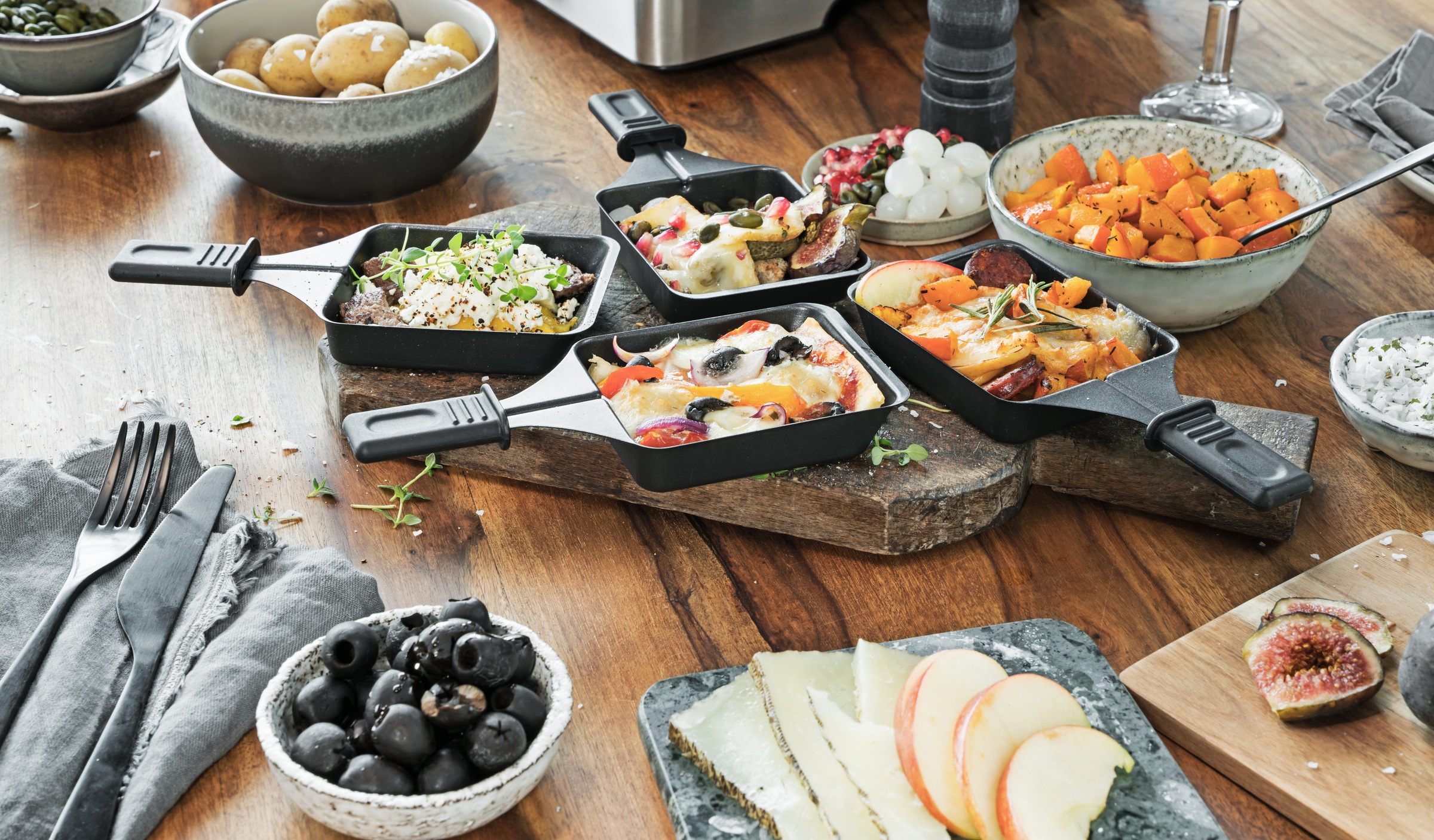 Gastroback Raclette "Raclette Grill & Pancake Station" 12 Stk. Raclettepfän günstig online kaufen