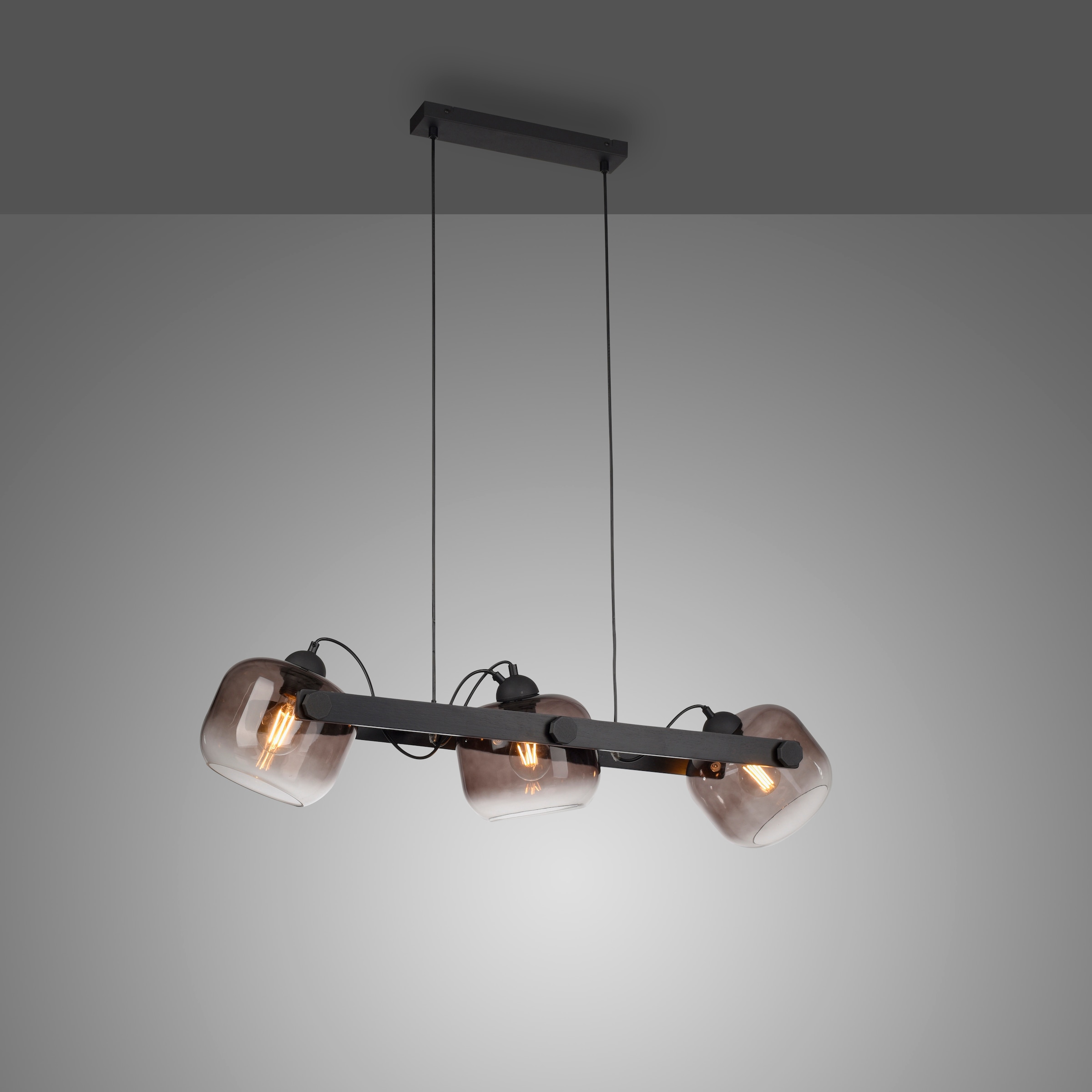 "JUST LIGHT Pendelleuchte ""CUP 2.0"", schwarz, 3, Ø 19cm H: 60cm, 1 Stk., Leuchten, ExklusiveE27, Pendelleuchte"