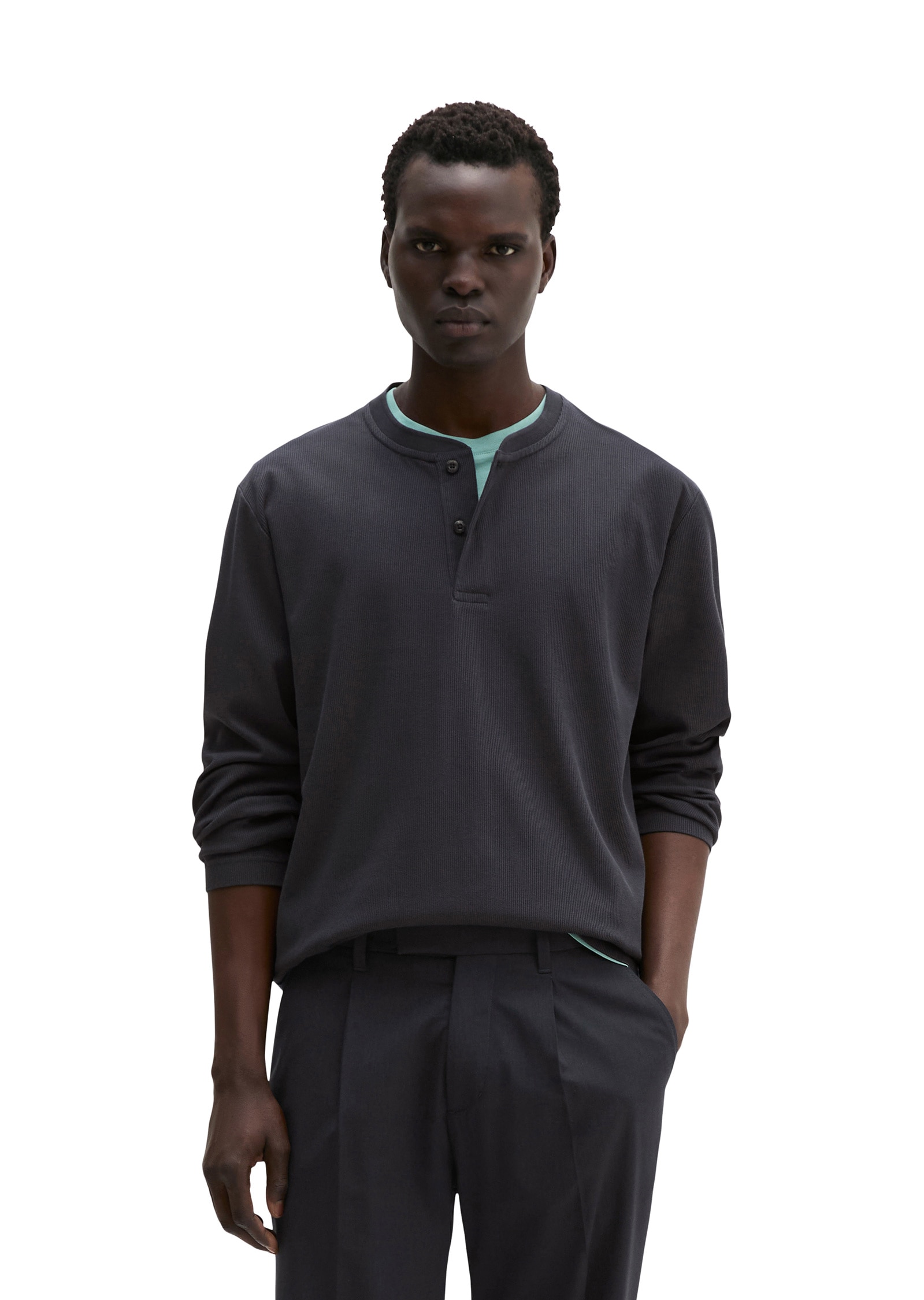 Marc O'Polo Langarmshirt »aus geripptem Interlock-Jersey«