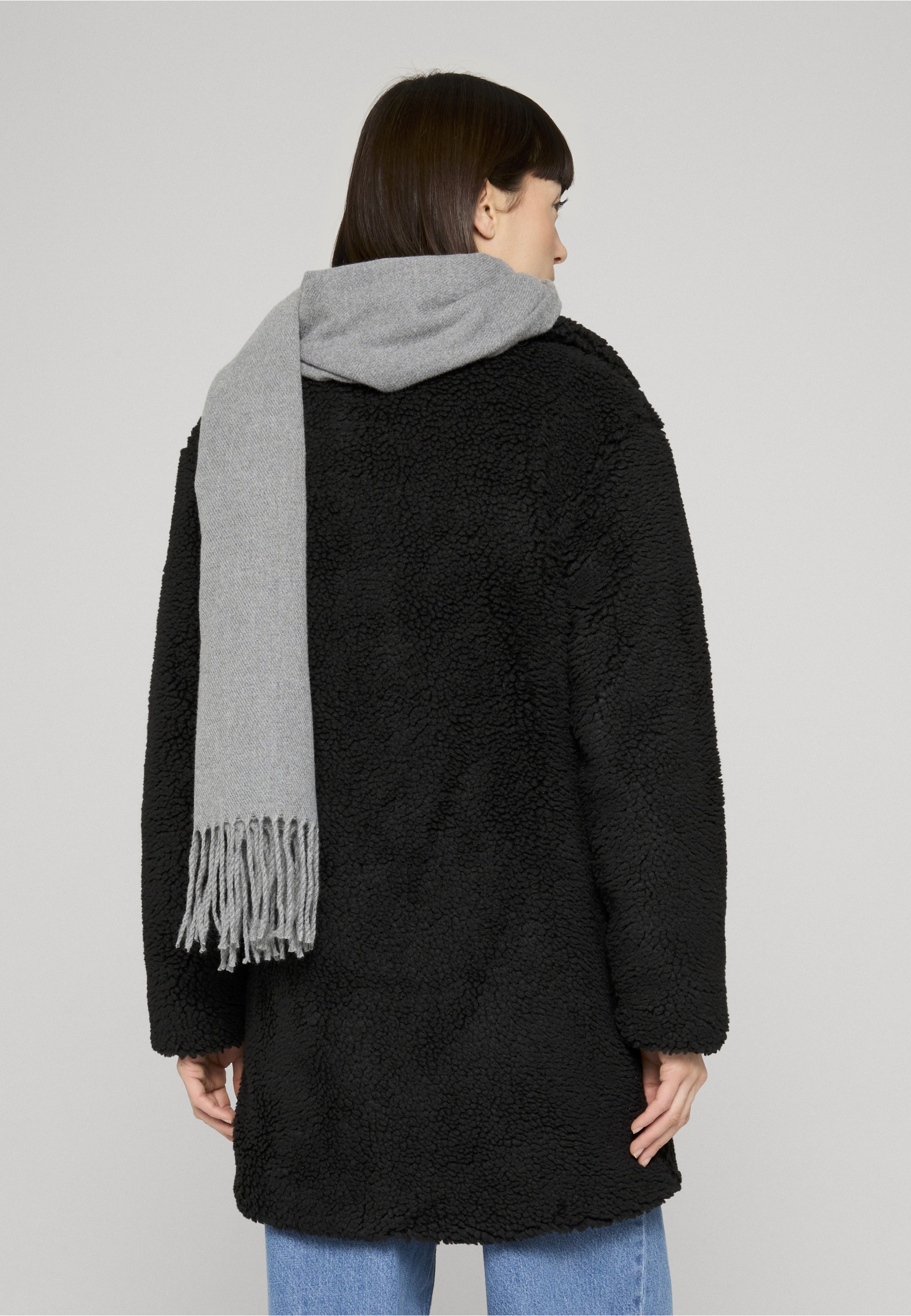 URBAN CLASSICS Cabanjacke »Urban Classics Ladies Oversized Sherpa Coat« 1 Stk. tlg. ohne Kapuze