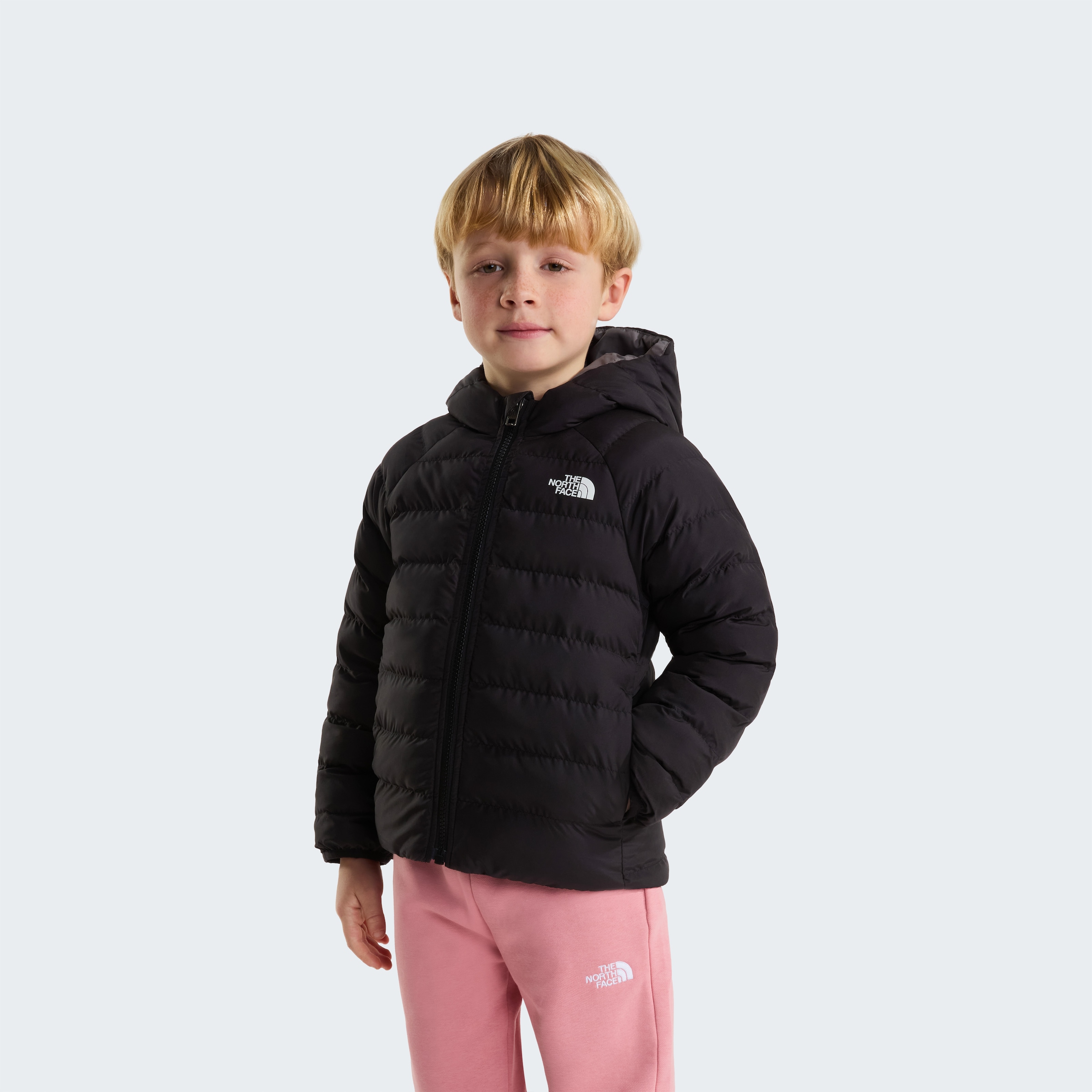 The North Face Steppjacke "KID REVERSIBLE PERRITO HOODED JACKET" mit Kapuze sportlicher Stil, Wendefunktion, mit Kapuze, leichtes Gewicht