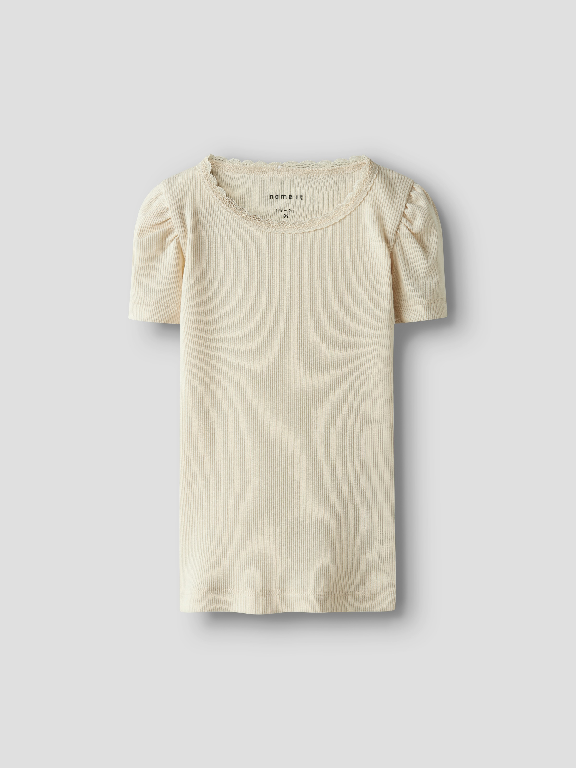 Name It "NMFKAB TOP NOOS" Baumwollmischung, Spitze, Puffärmel