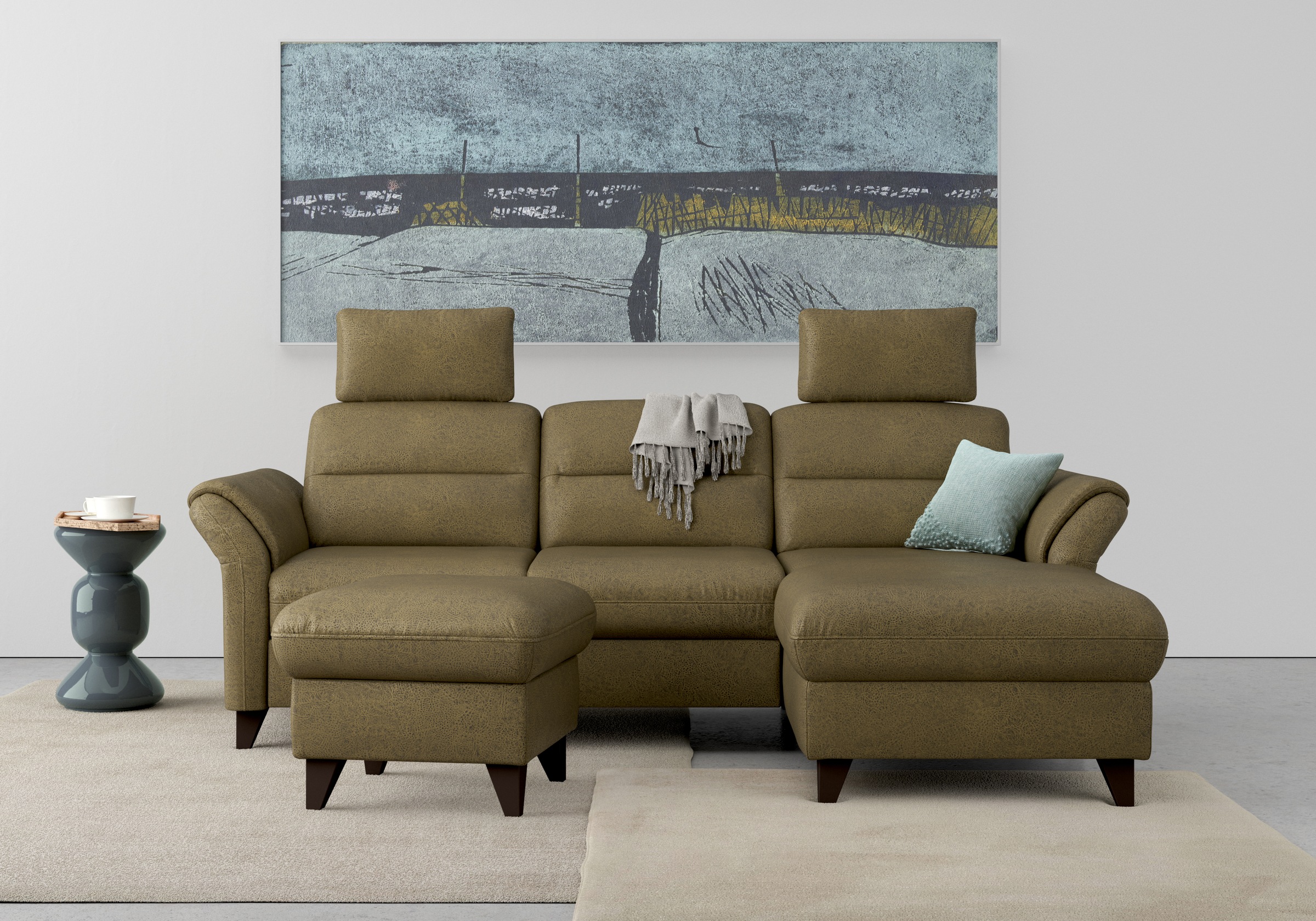 sit&more Ecksofa "Mellum L-Form" Federkern, optional Schlaffunktion, Bettkasten & Armteilfunktion