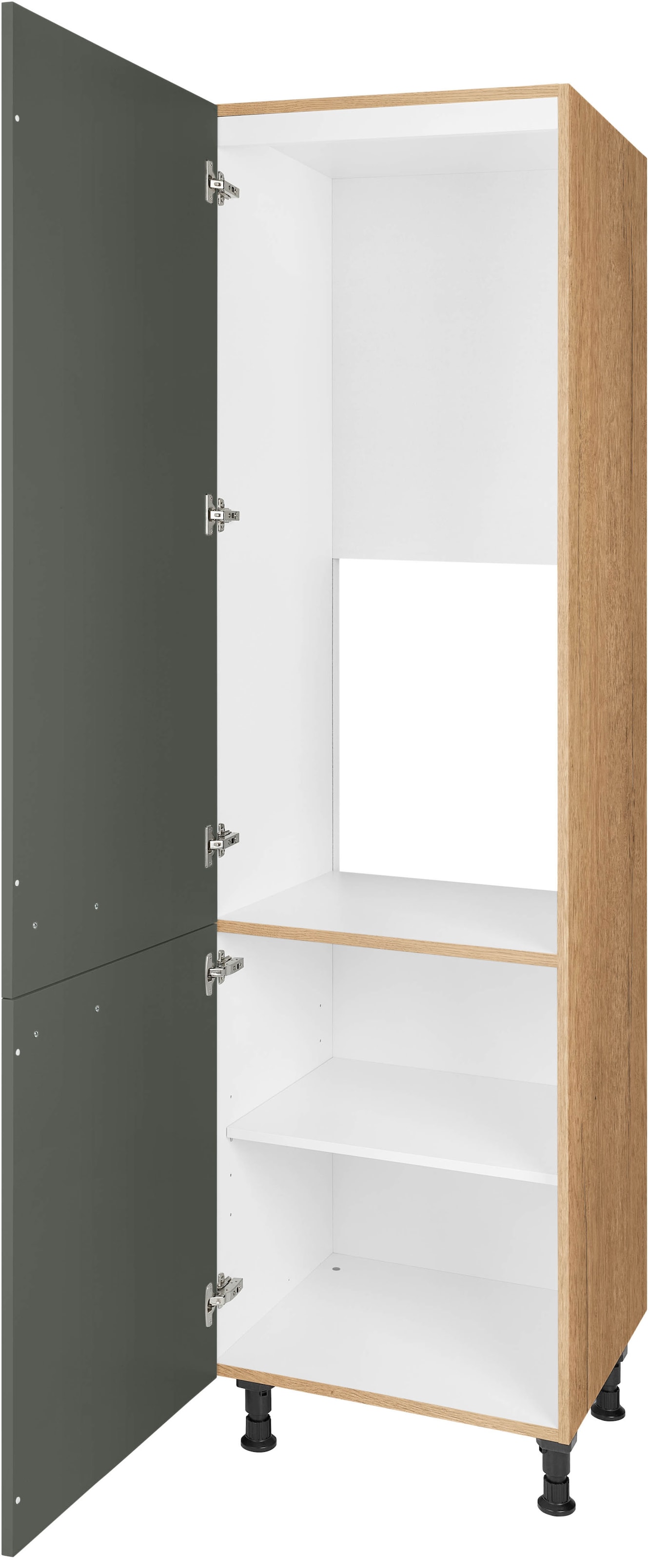 nobilia® Kühlumbauschrank »"Easytouch", mit zwei Türen und zusätzlichem Einlegeboden,«, vormontiert, Ausrichtung wählbar, Breite/Höhe: 60/216,6 cm